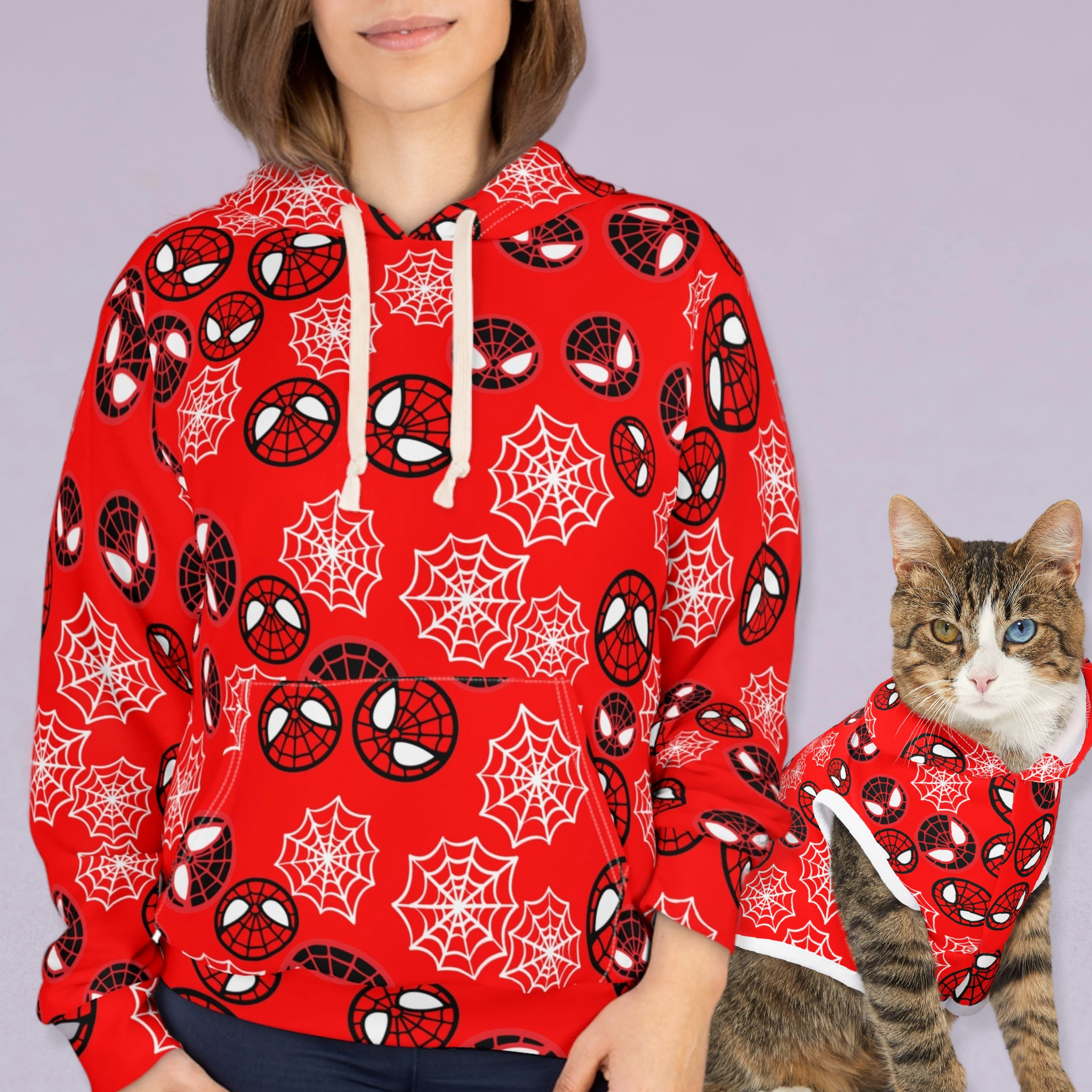 Matching Cat & Dog Pet and Owner Outfits spider circle web unisex sweaters/hoodies