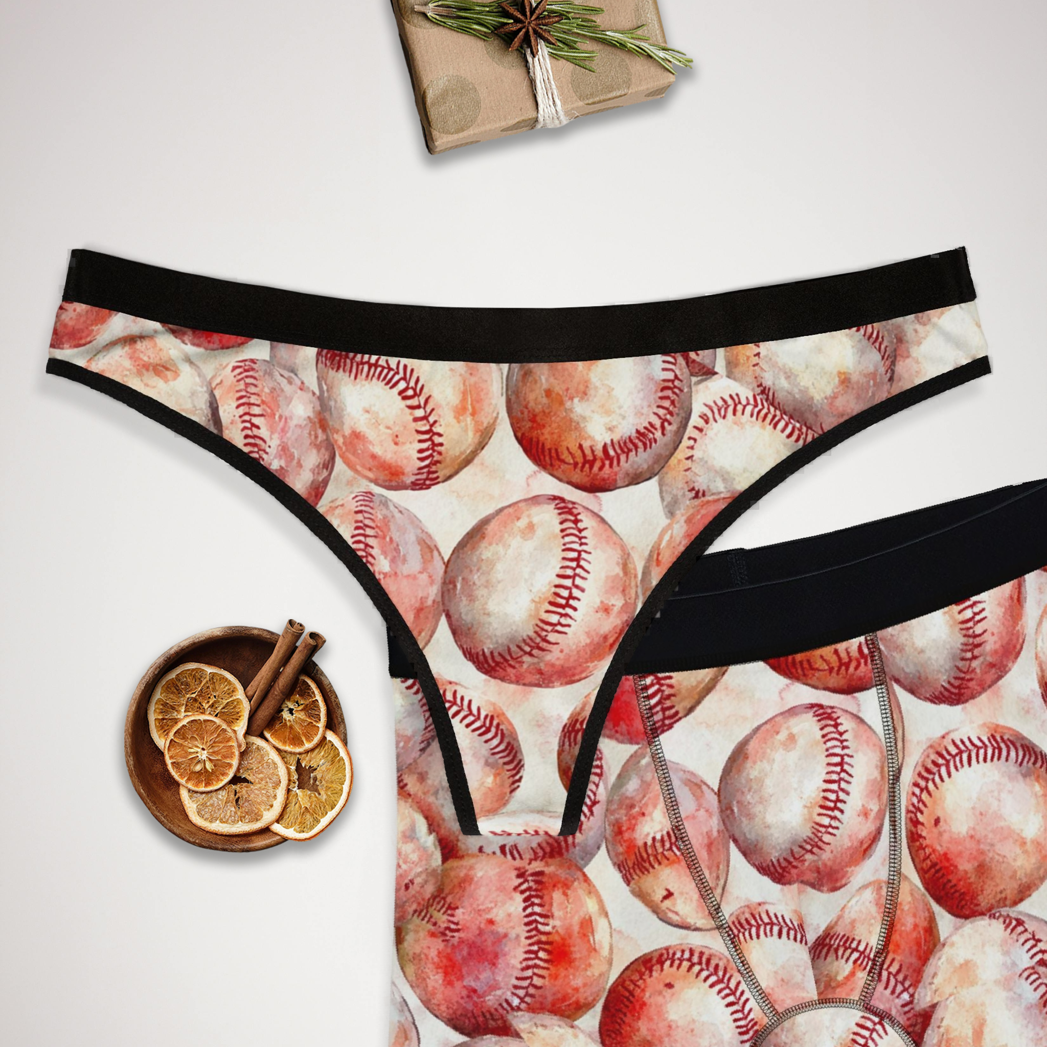 Matching underwear Watercolor Baseball One for couples boxer & thong set