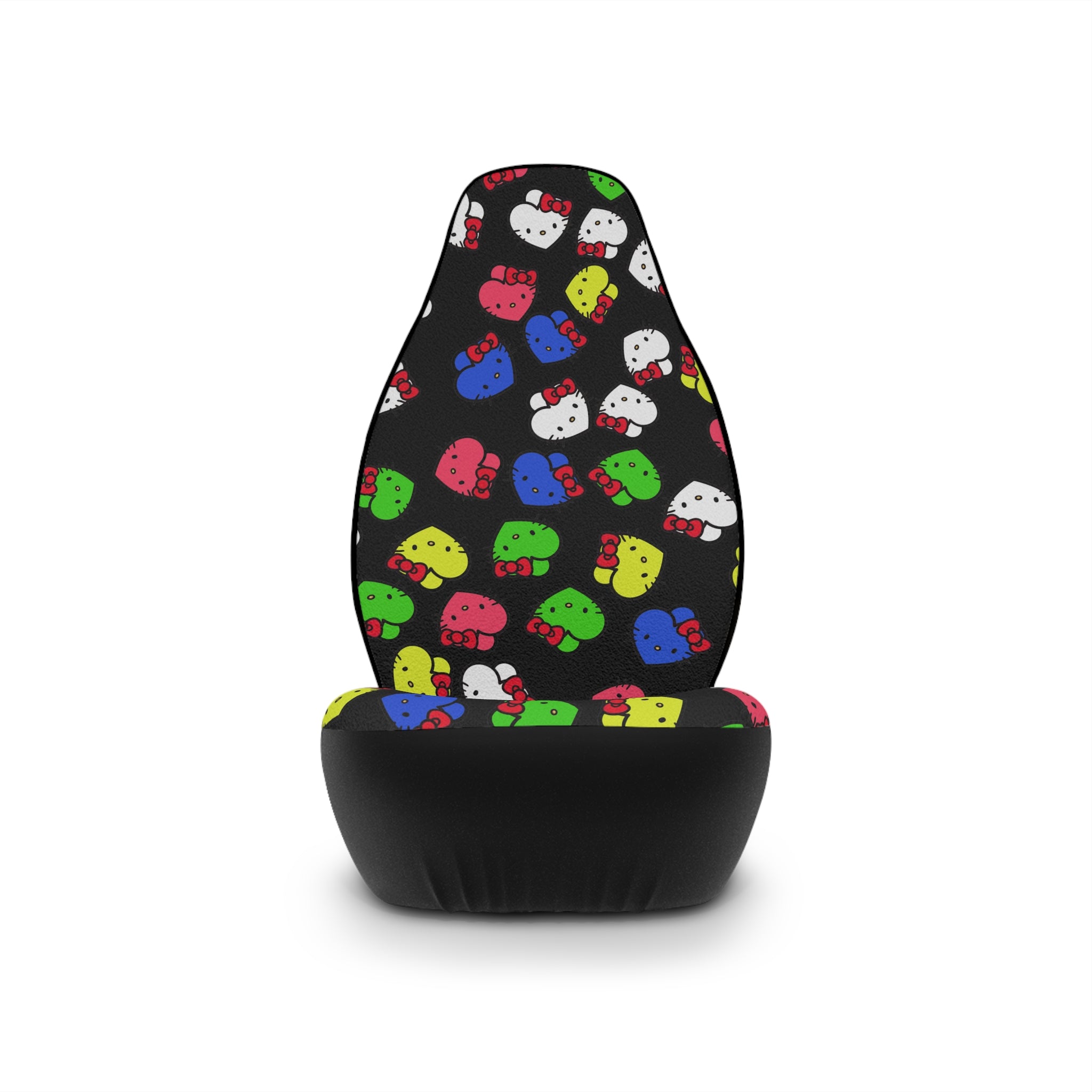 Car seat covers kitty hearts multi colors black