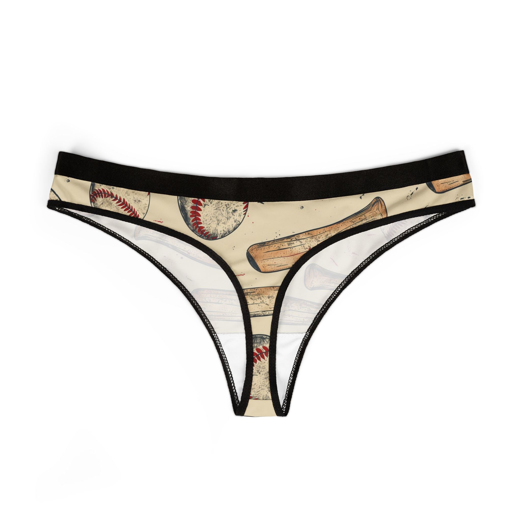 Women's thongs retro baseball
