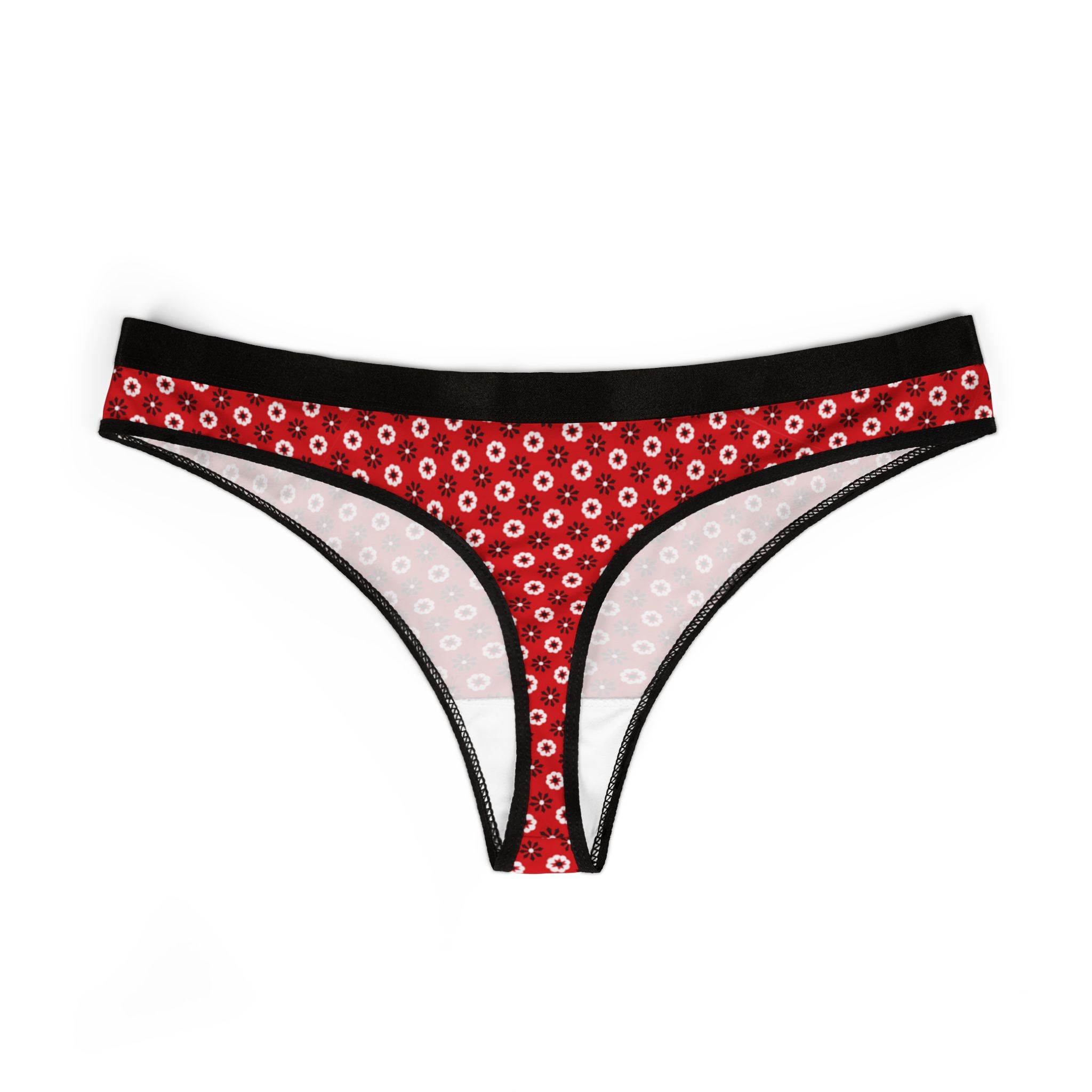 Women's thongs red bandana