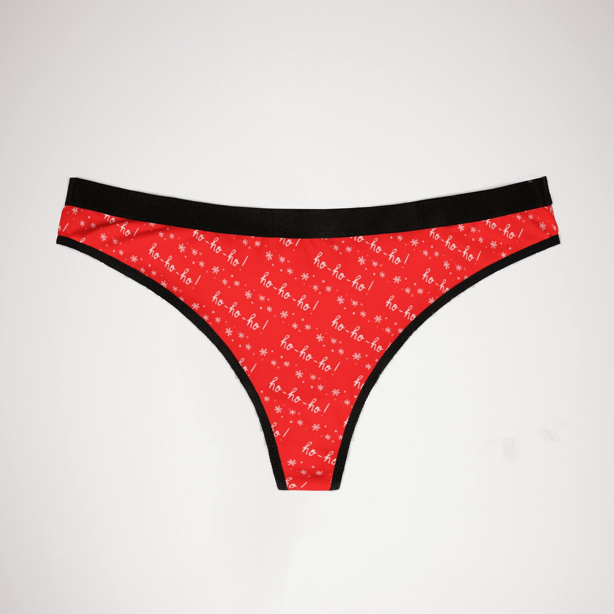 Women's thongs red white christmas