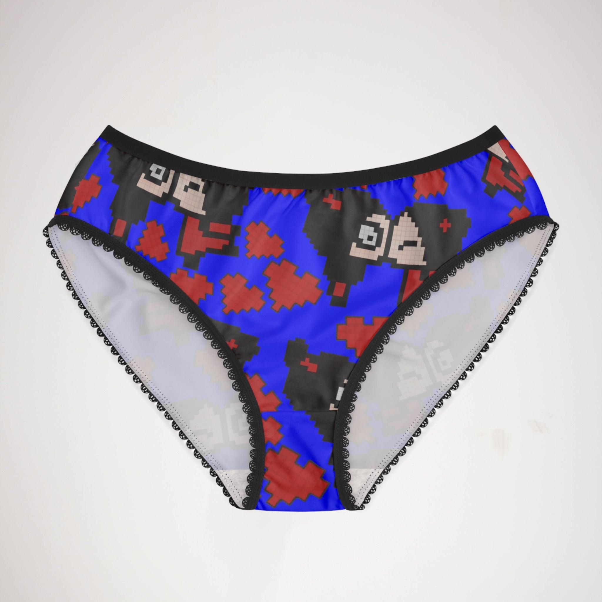 Women's briefs pixel pucca kiss heart blue