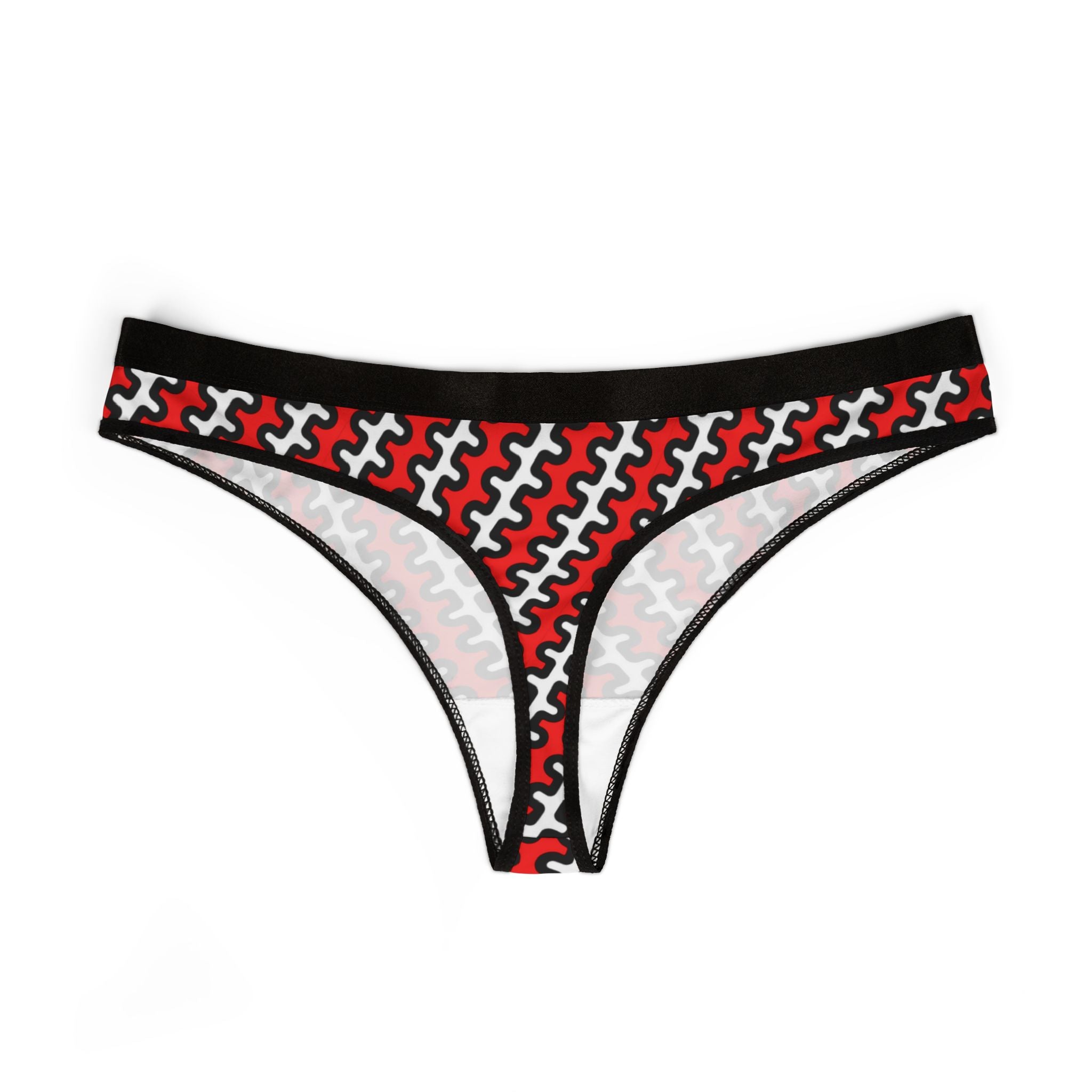 Women's thongs black and red