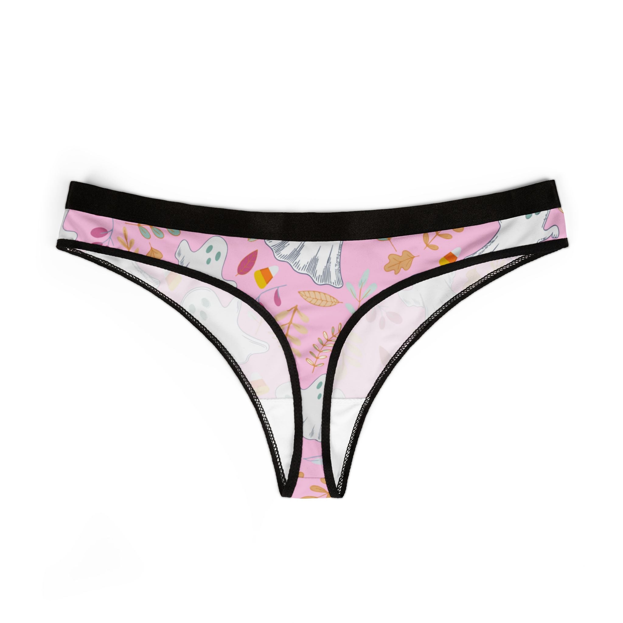 Women's thongs pink halloween