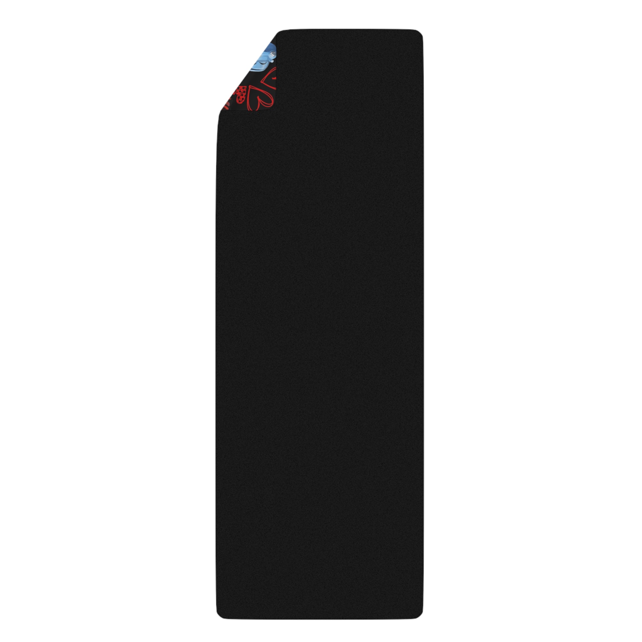 Rubber yoga mat mcqueen couples hearts black