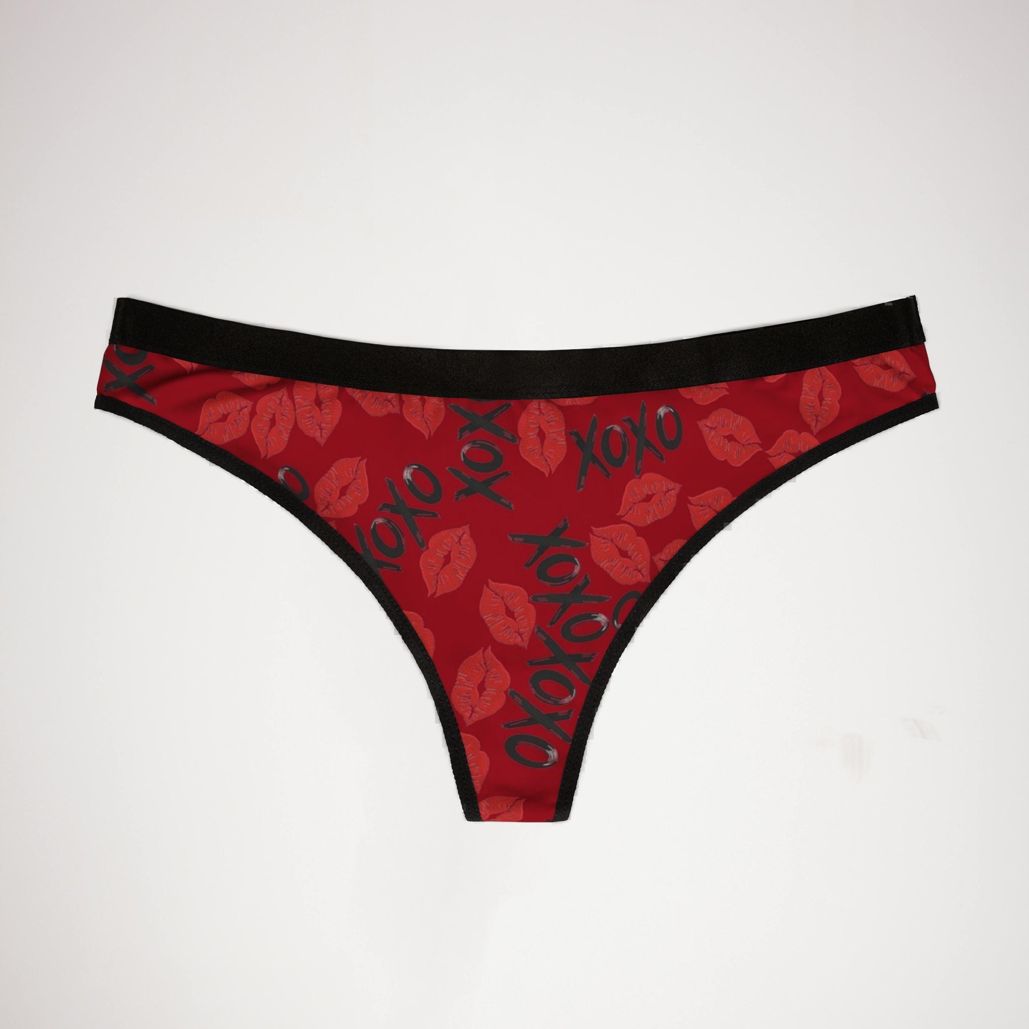 Women's thongs xoxo kiss valentine red