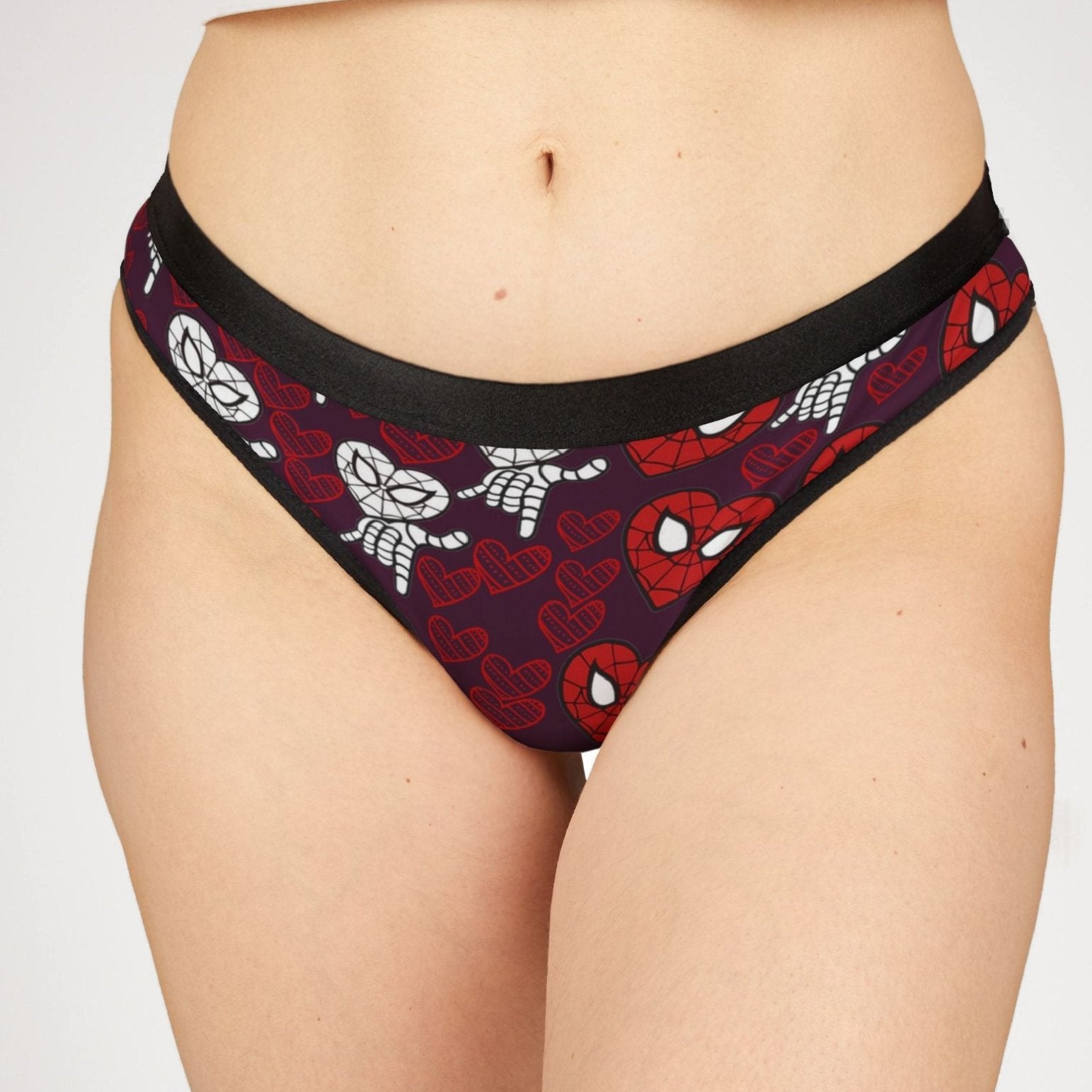 Women's thongs spider heart violet