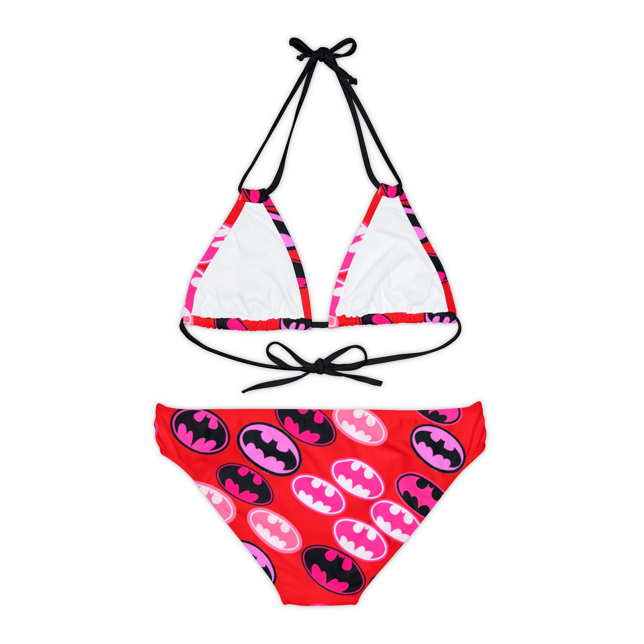 Strappy bikini set batman rose valentine love red