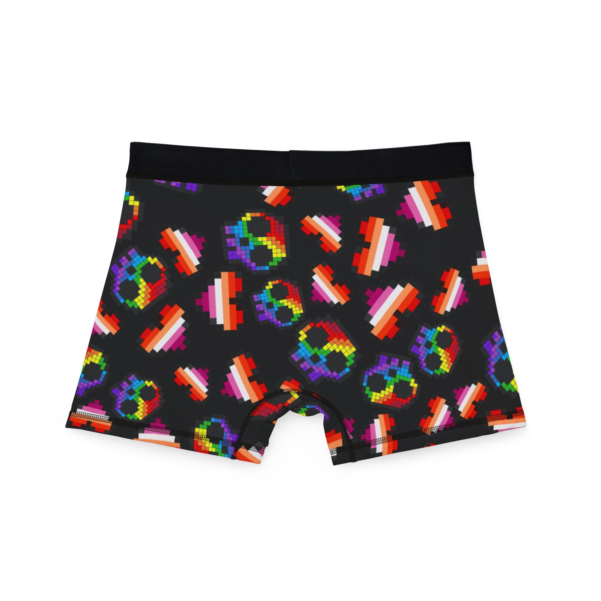 Men's boxers lgbt pride skull heart Halloween black