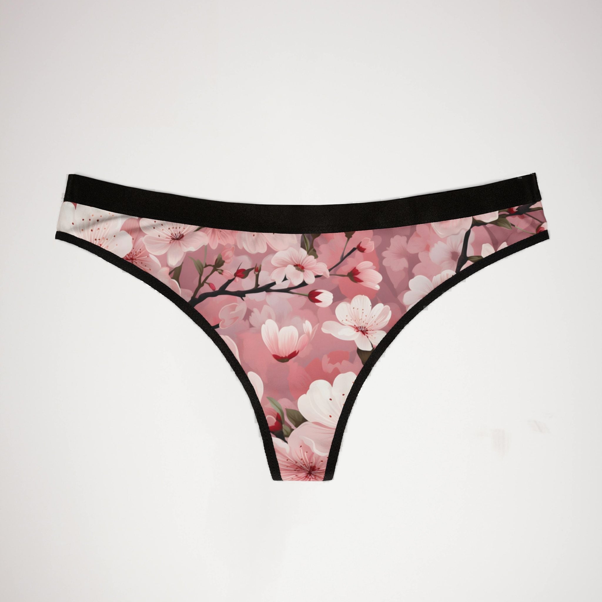 Women's thongs cherryblossom floral