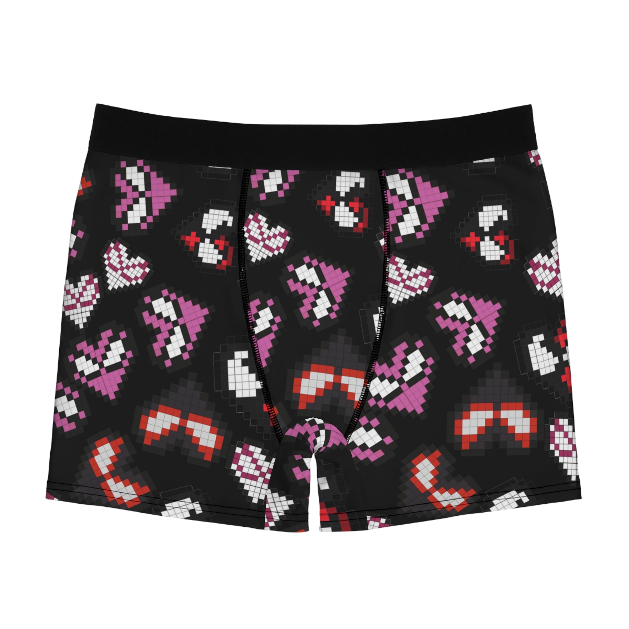 Men's boxer briefs spider hearts pixel black