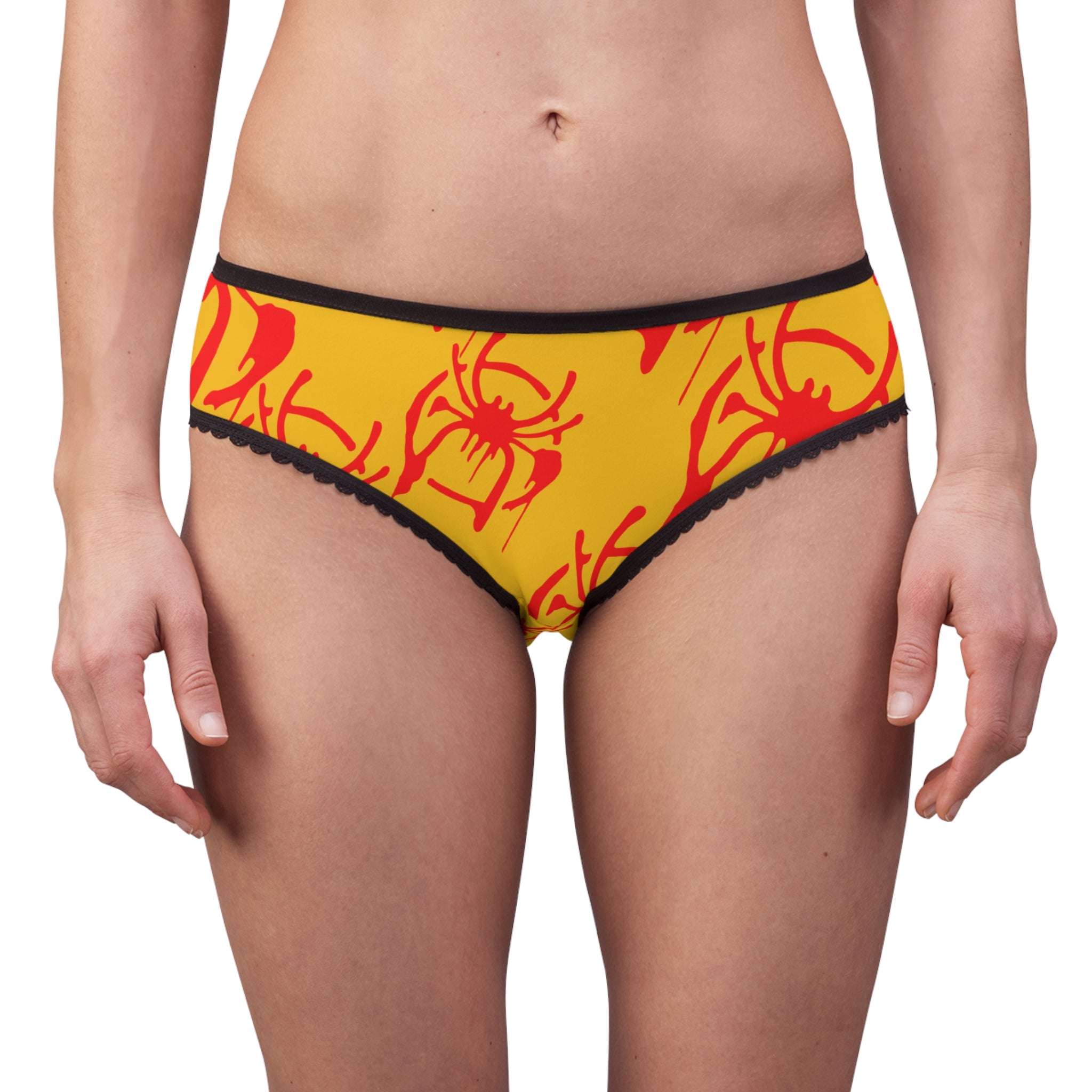 Women's briefs only spider web yellow