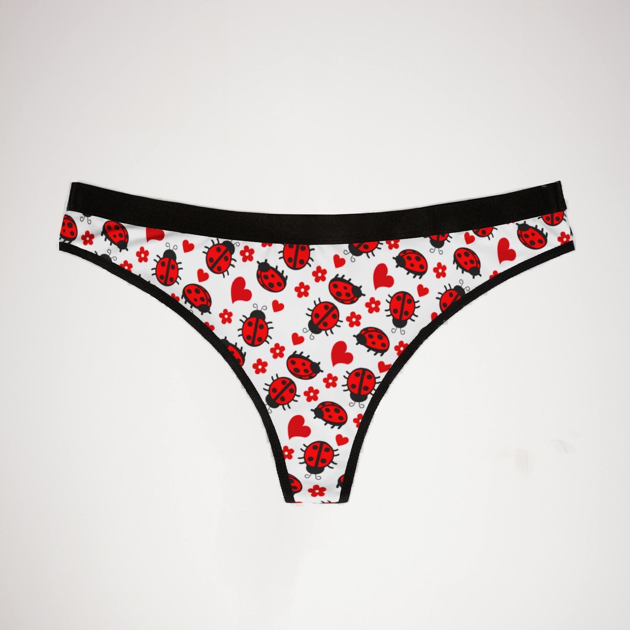 Women's thongs ladybug seamless