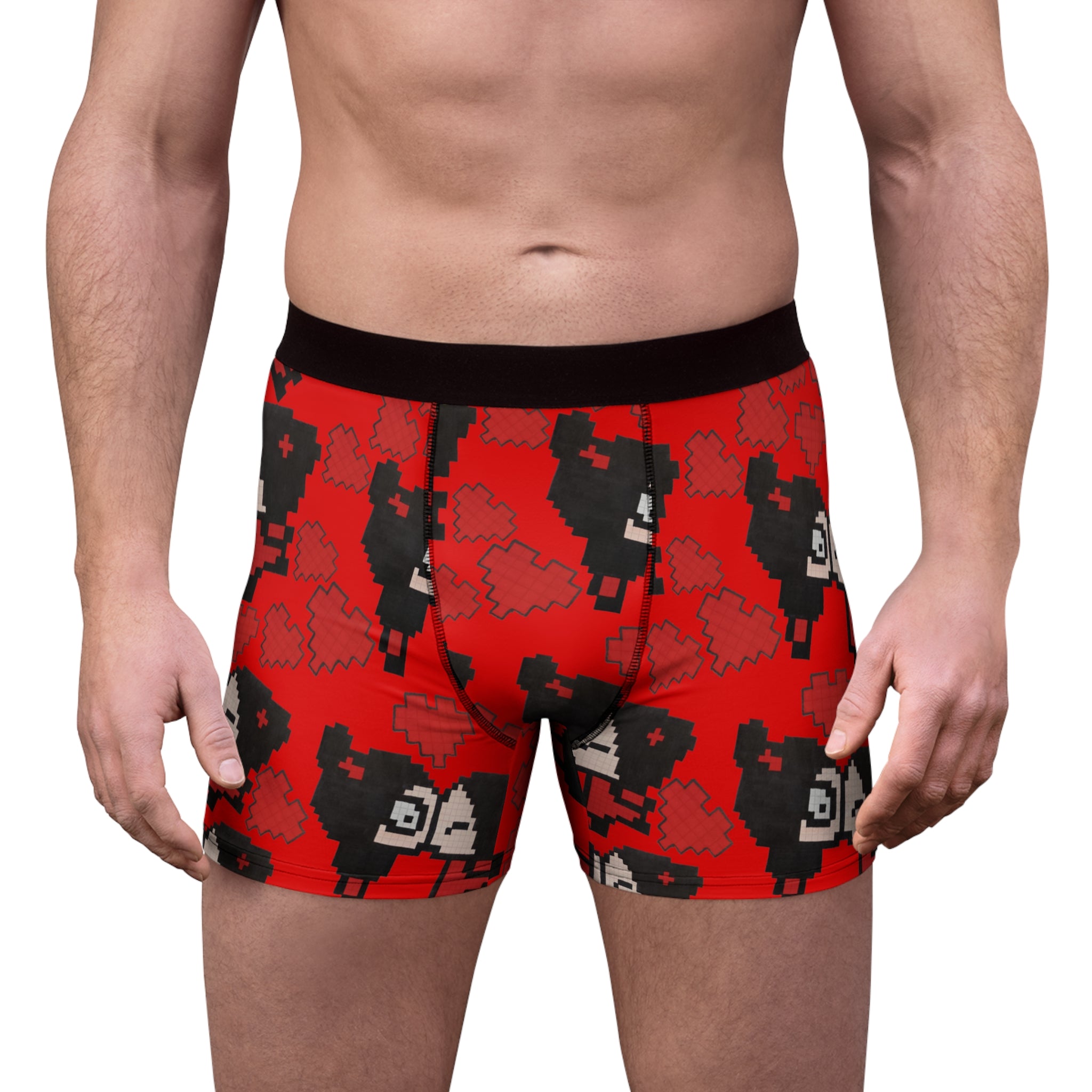 Men's boxer briefs pixel pucca kiss heart red