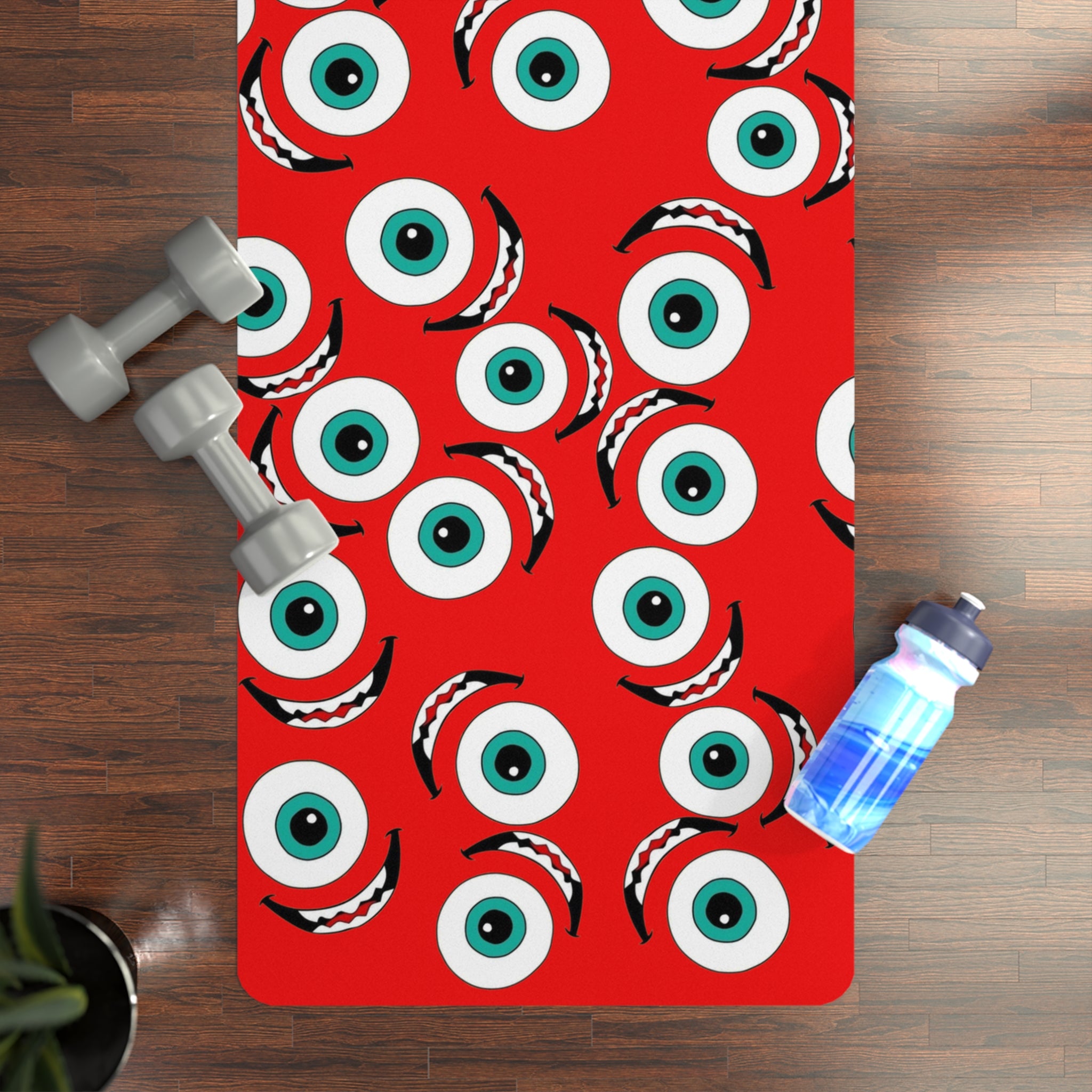 Rubber yoga mat mike wazowski red