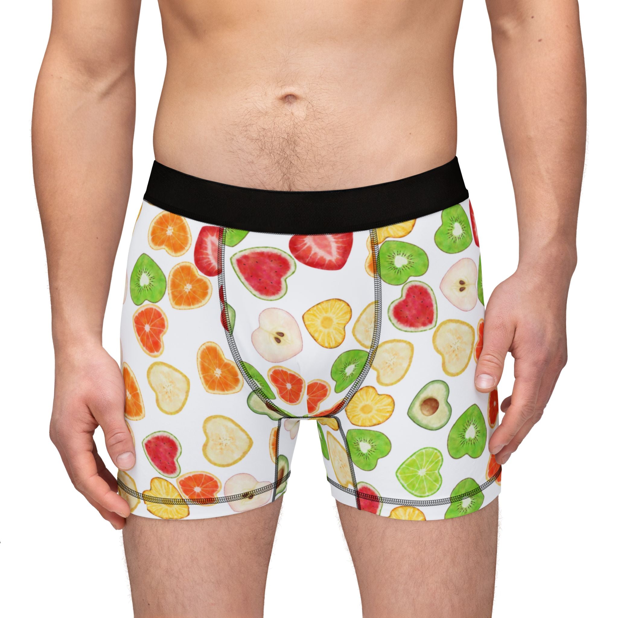 Men's boxers heart fruits white