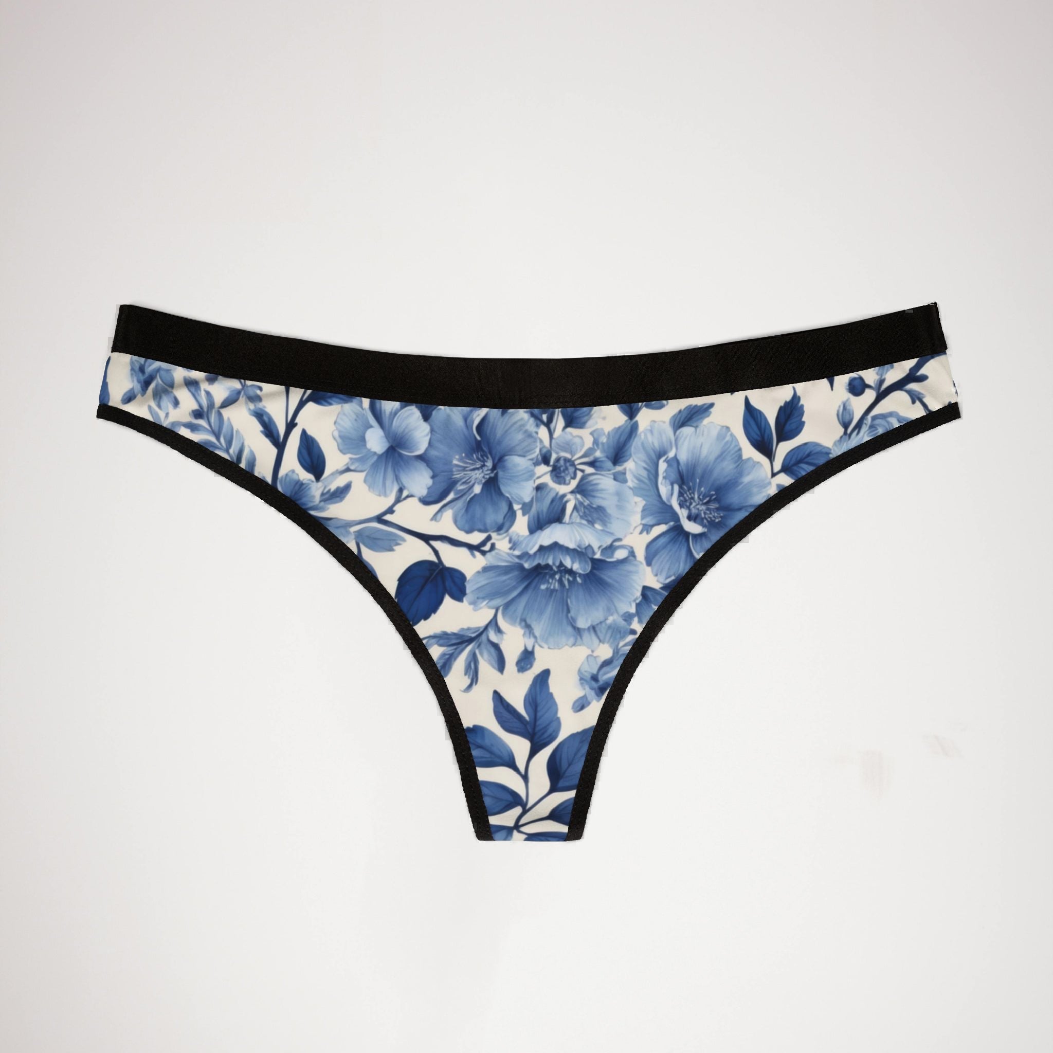 Women's thongs blue french toile