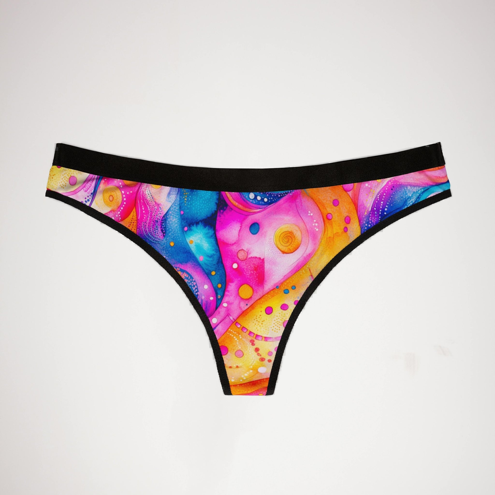 Women's thongs watercolor abstract