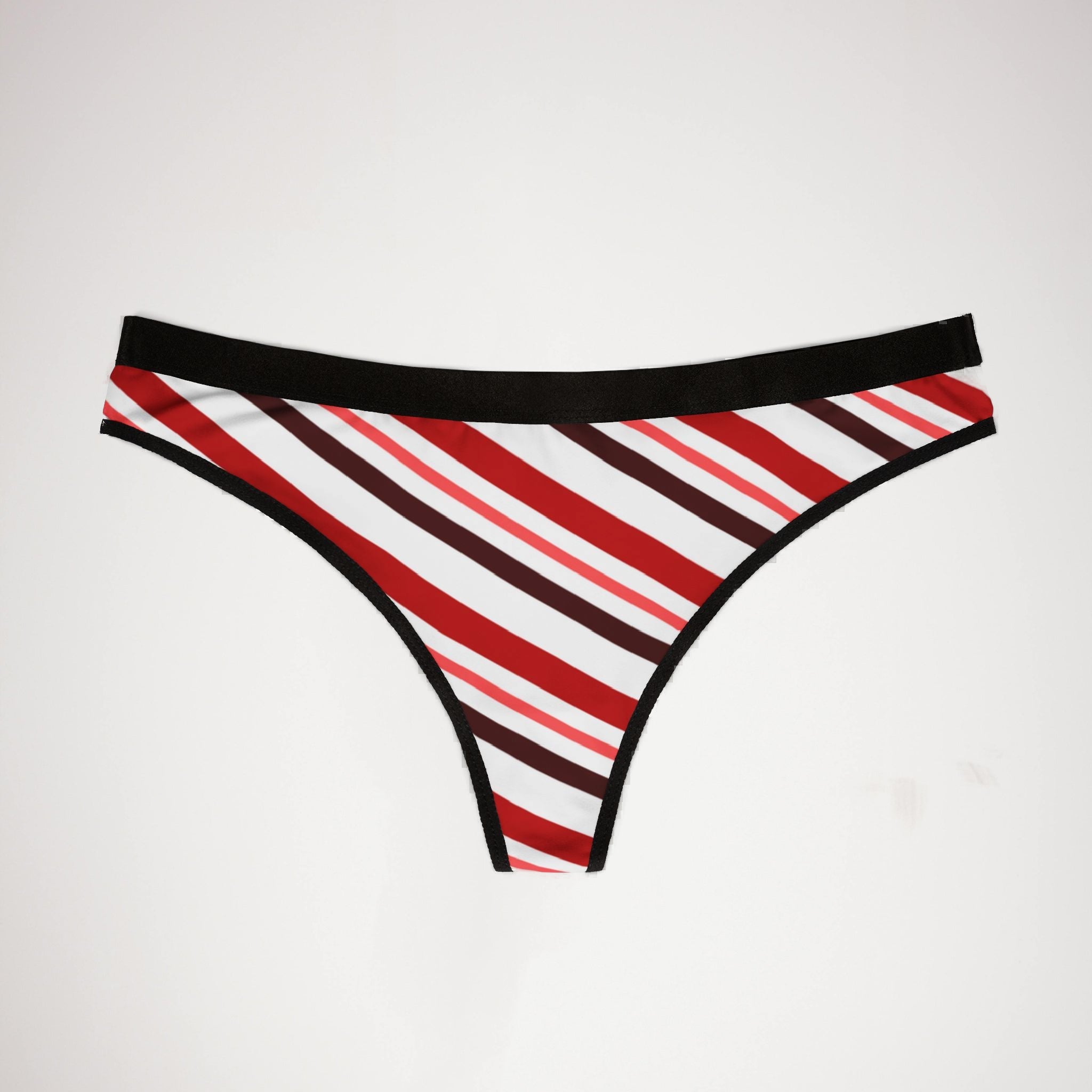 Women's thongs red christmas dots