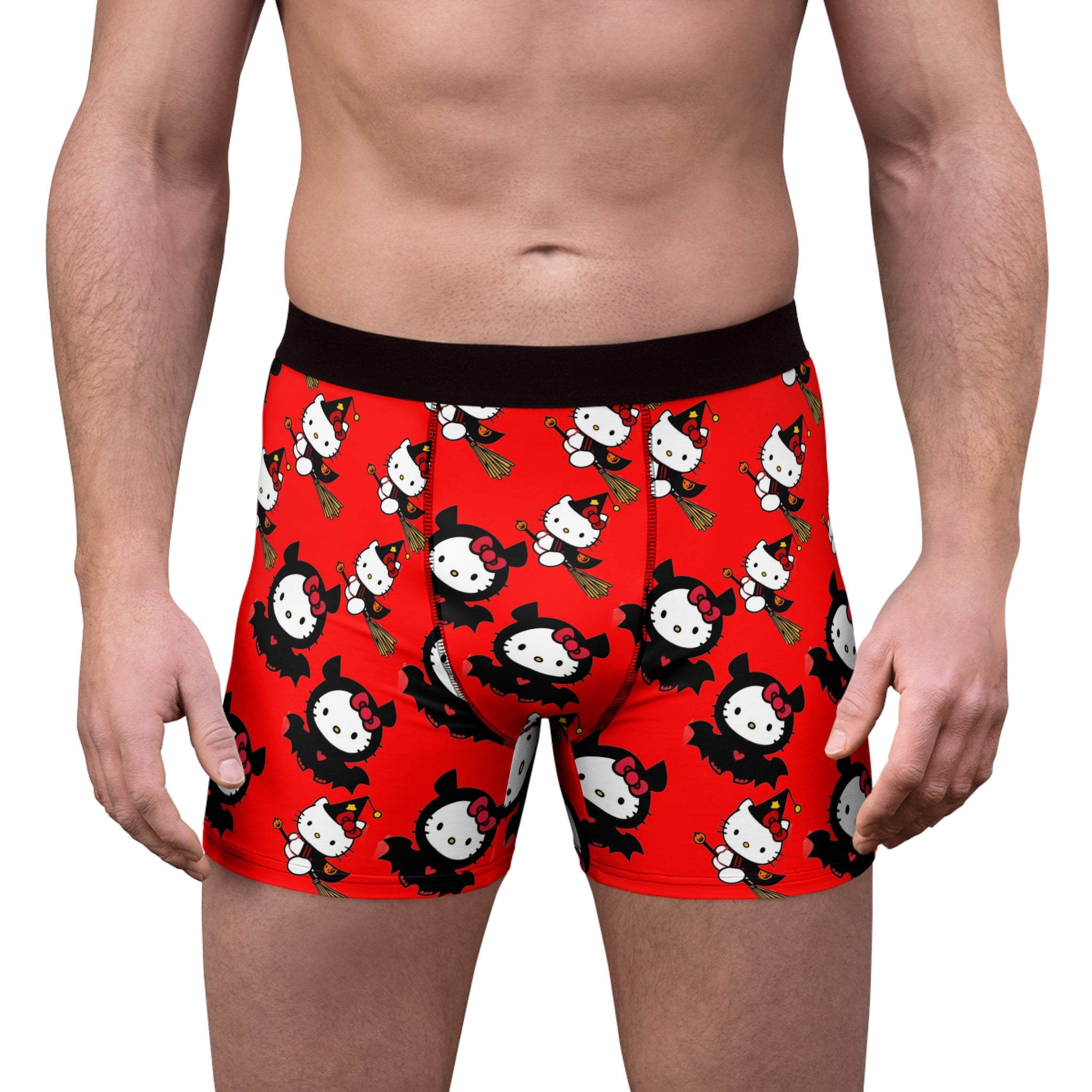 Men's boxer briefs halloween kitty red