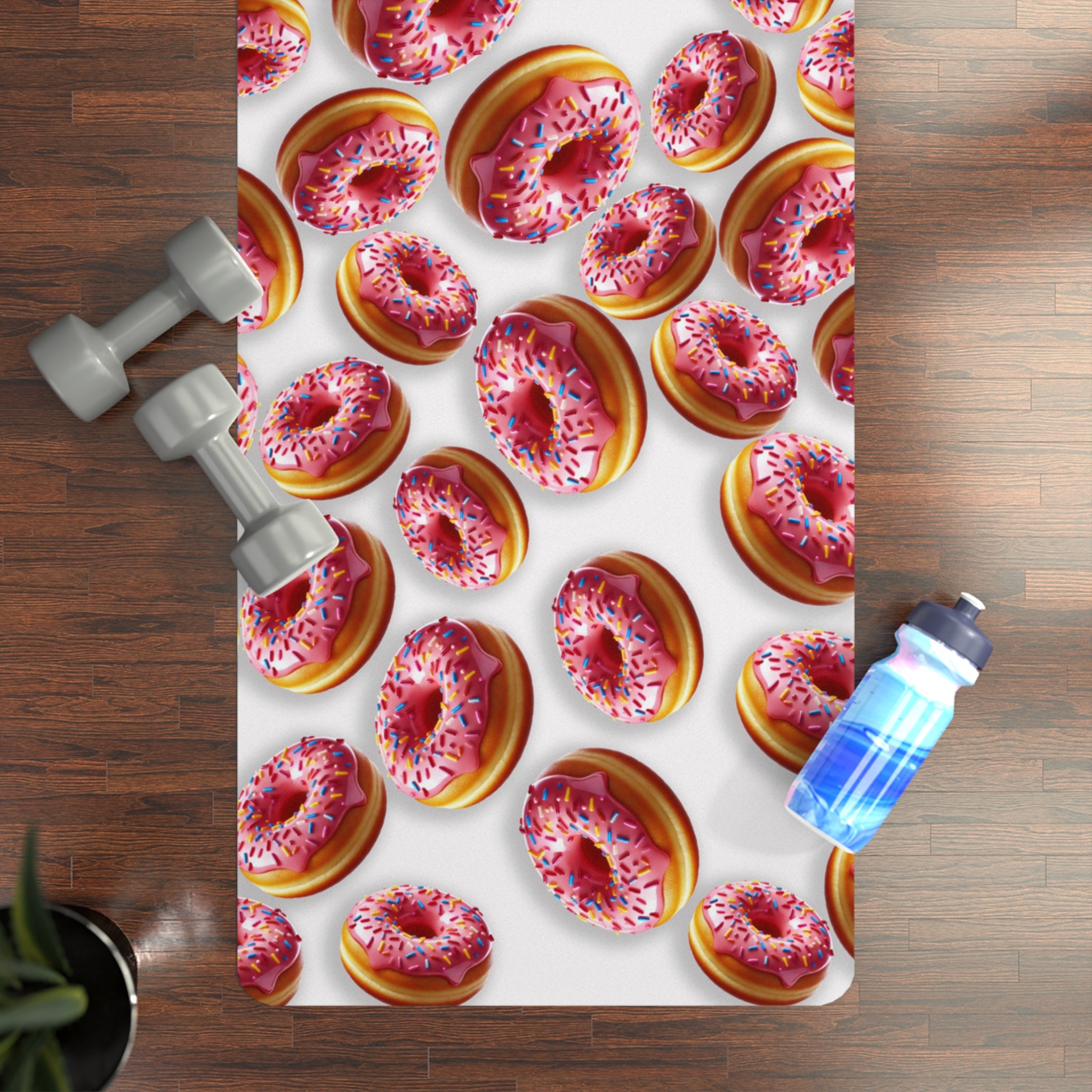 Rubber yoga mat donut white