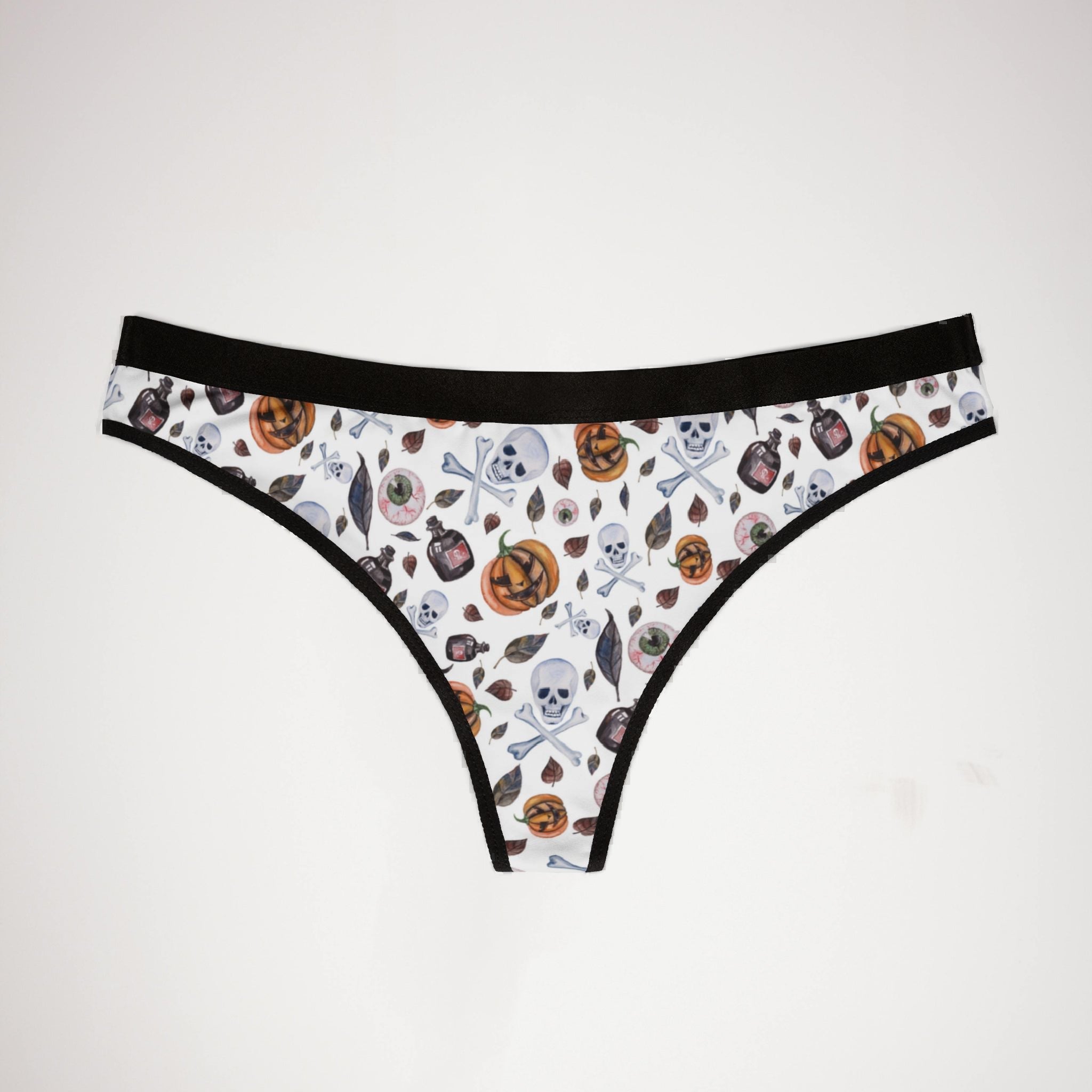 Women's thongs watercolor halloween