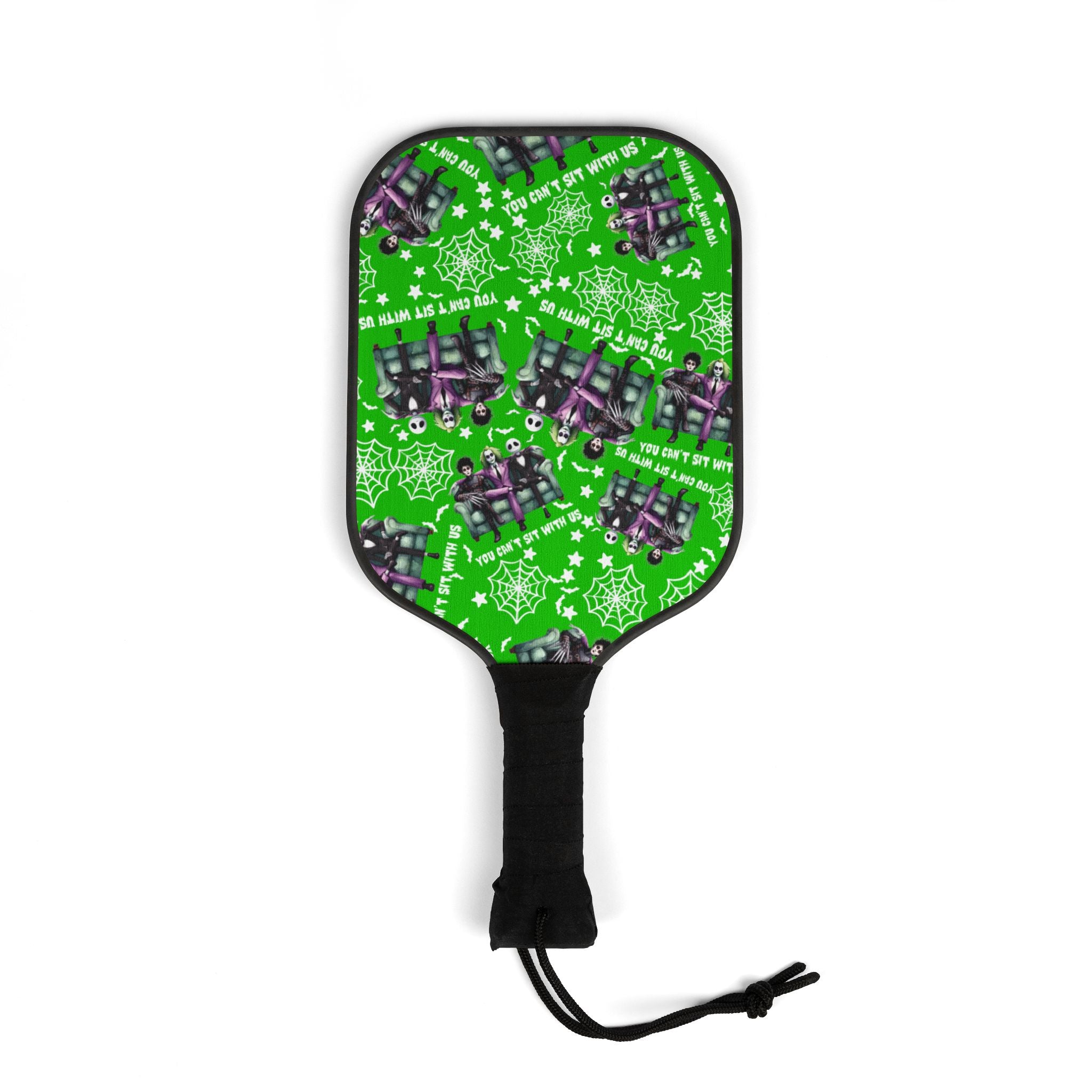 Pickleball kit (2 paddles + 2 balls + transparent bag) You can t sit with us Halloween green