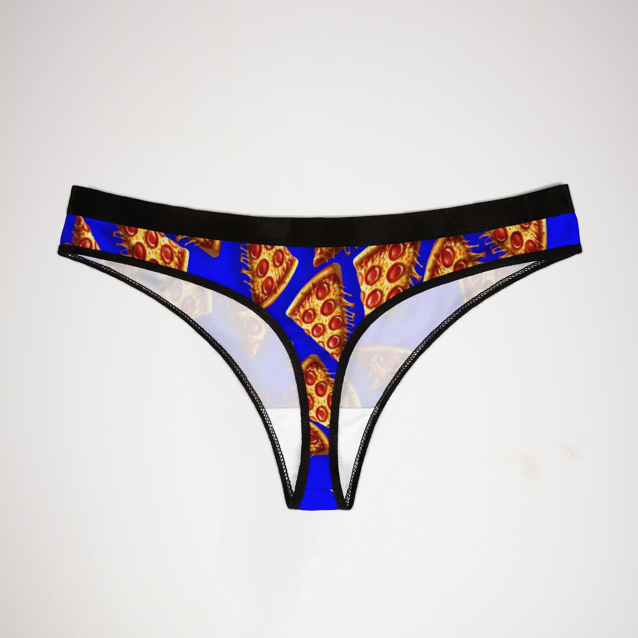 Women's thongs pizza blue