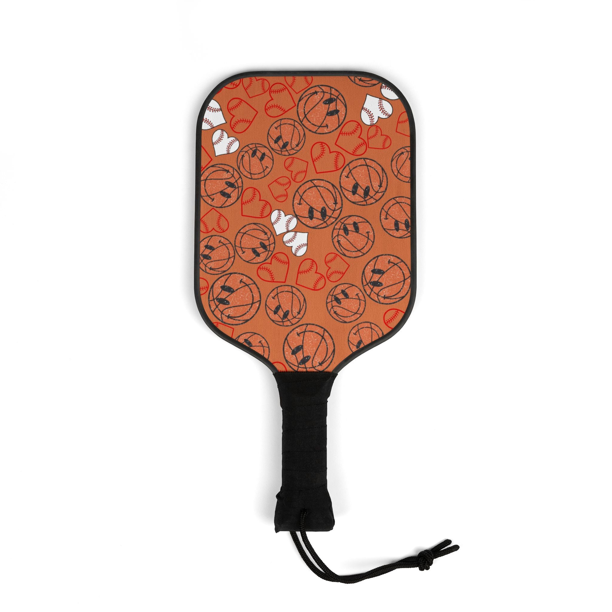 Pickleball kit (2 paddles + 2 balls + transparent bag) BasketBall hearts valentine orange