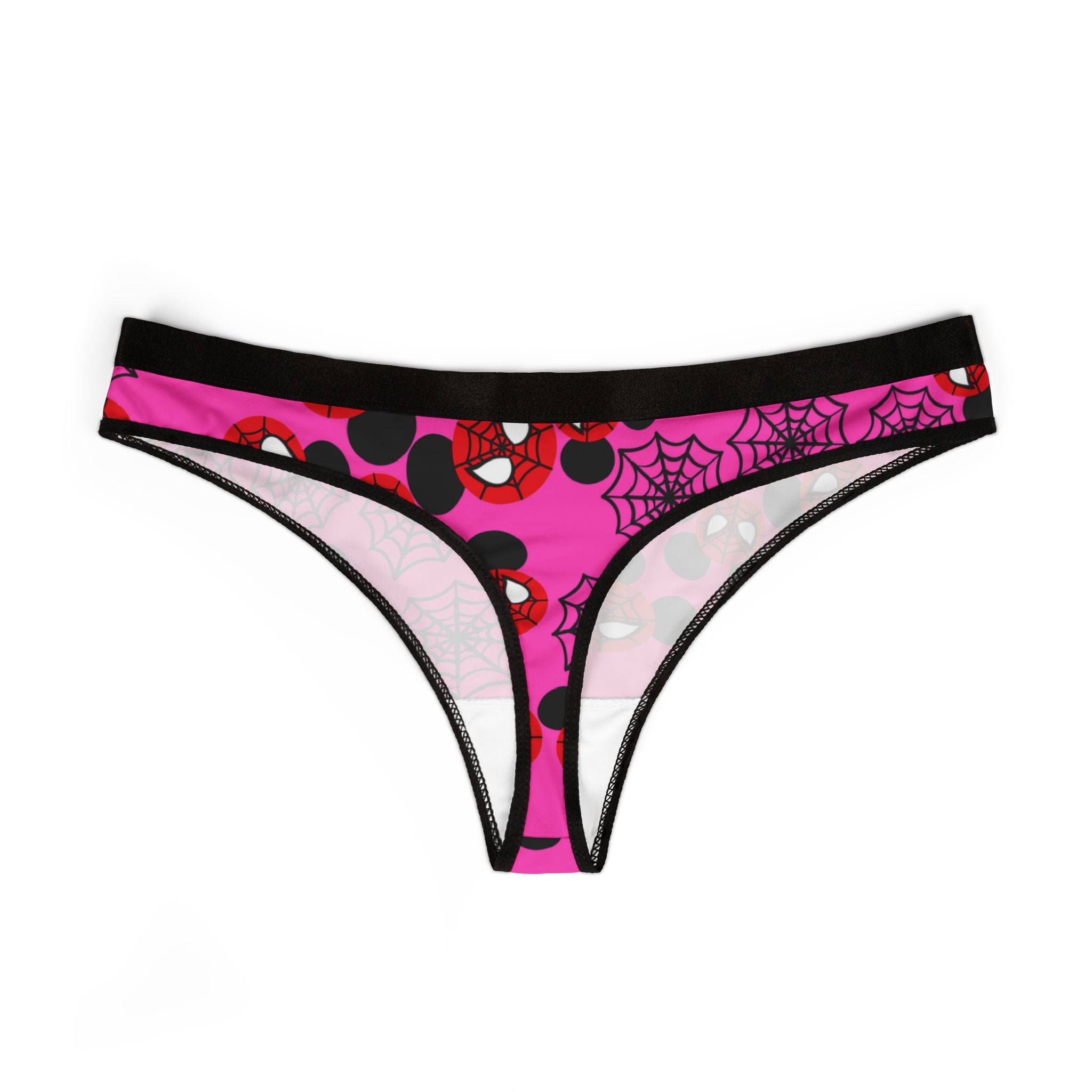 Women's thongs spider mickey web pink