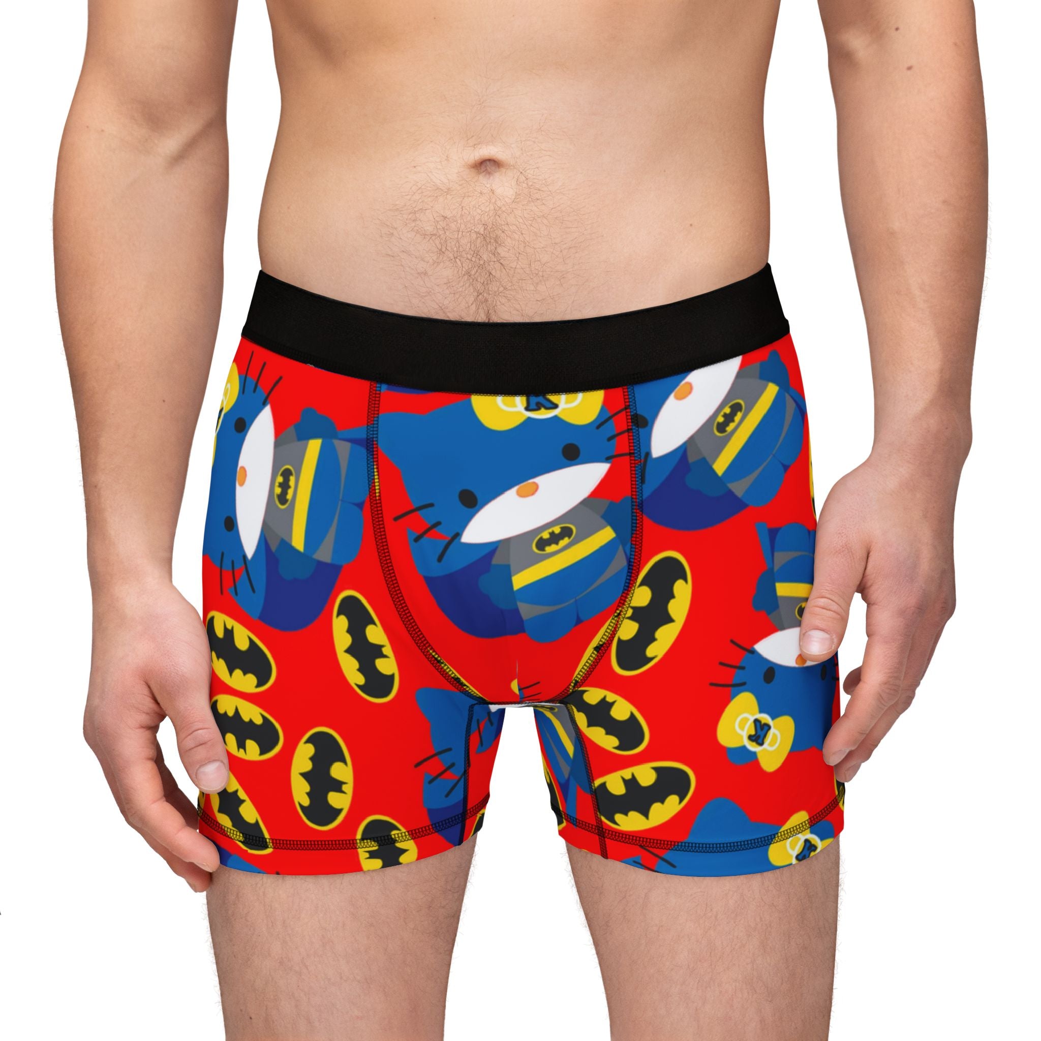 Men's boxers batman kitty logo red