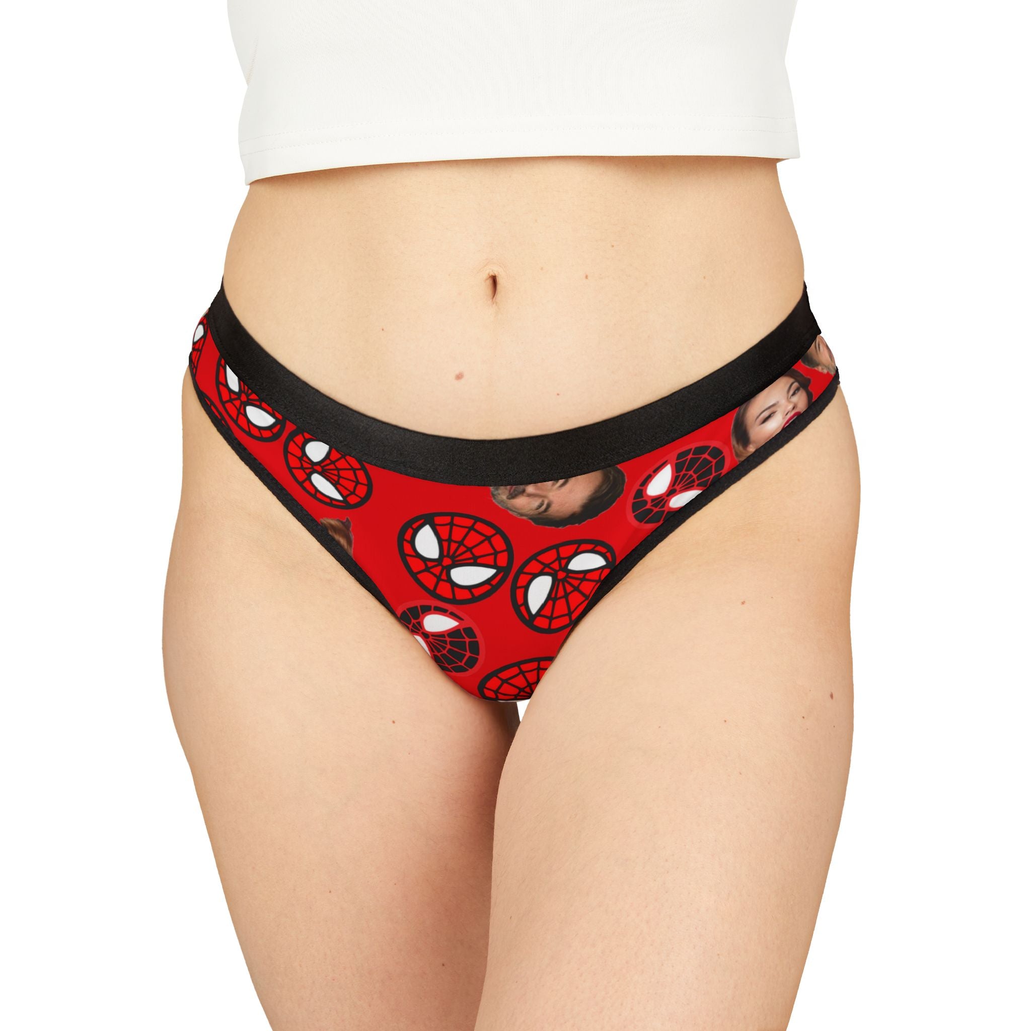 Women's thongs spider circle his her faces red