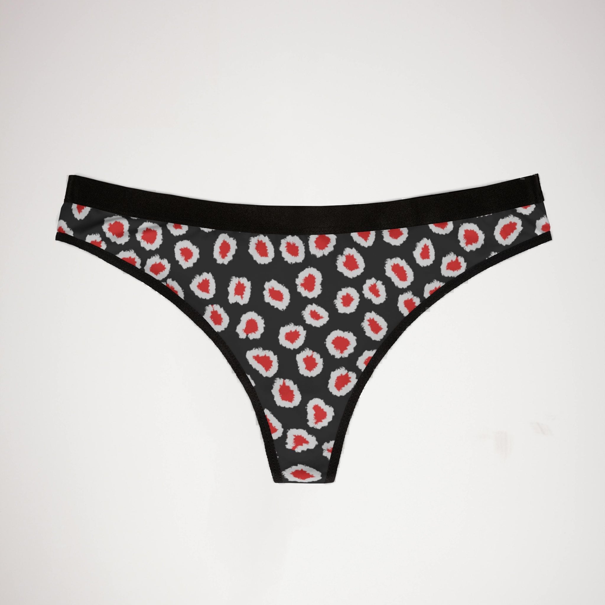 Women's thongs red leopard
