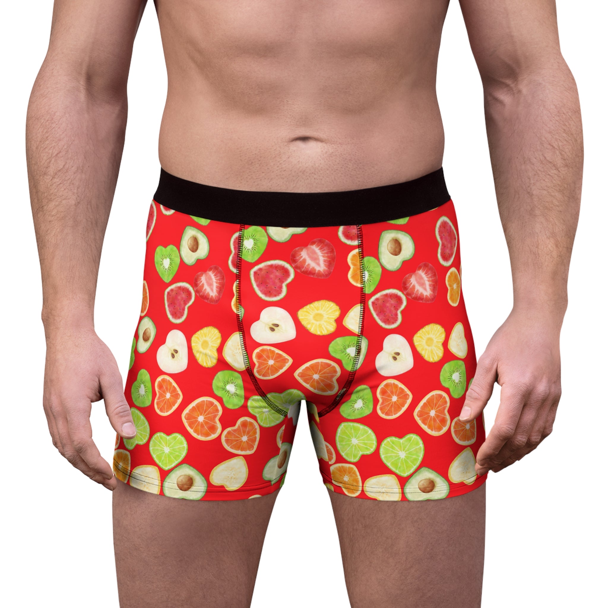 Men's boxer briefs heart fruits red