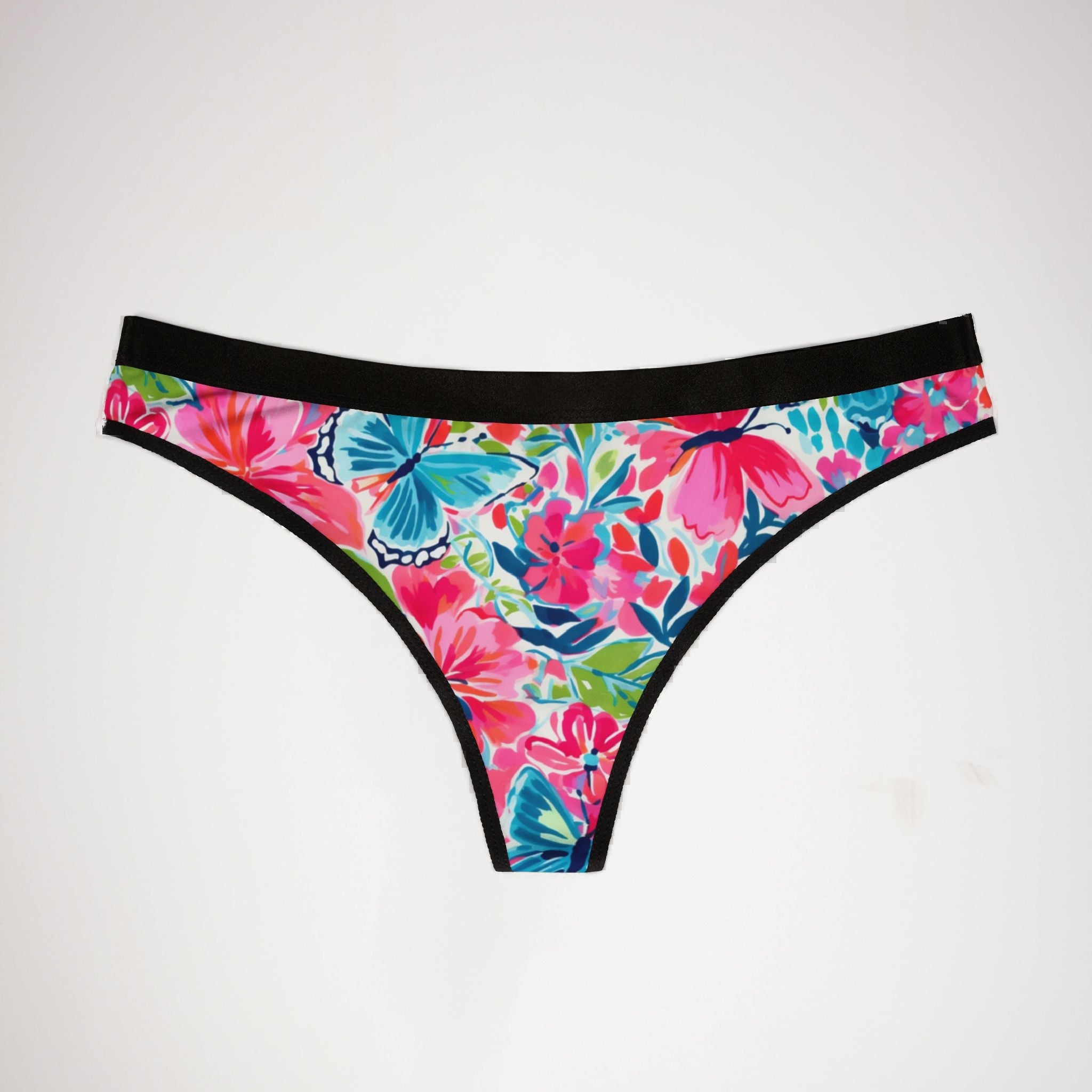 Women's thongs preppy butterflies