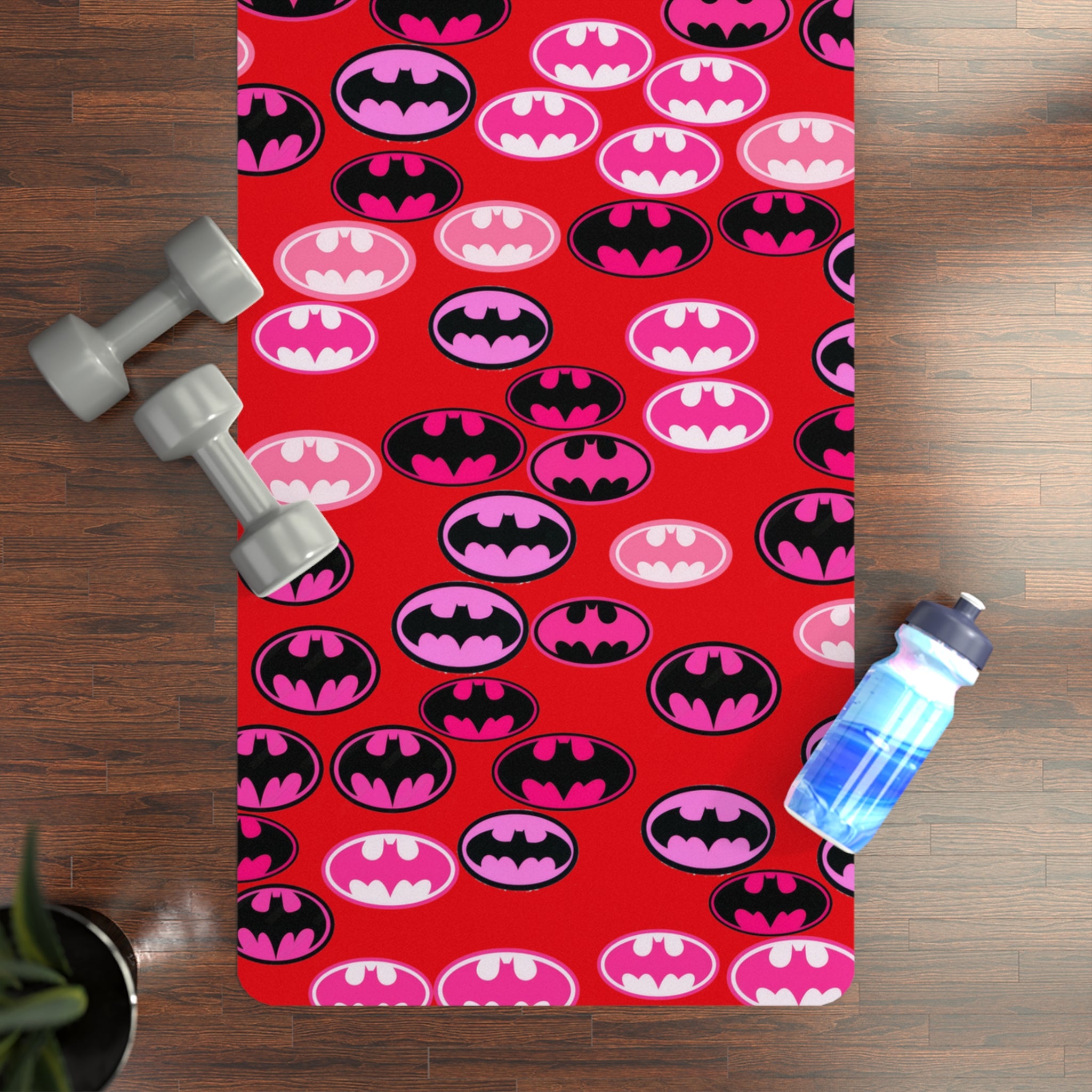 Rubber yoga mat batman rose valentine love red