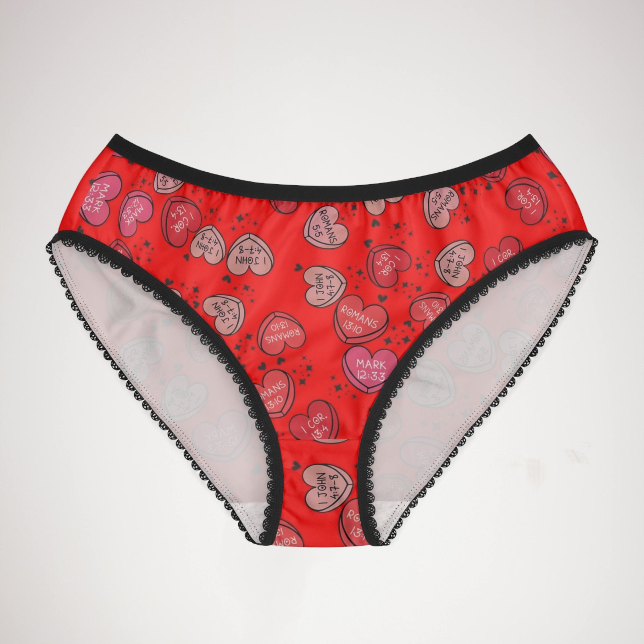 Women's briefs christian valentine sweet hearts red