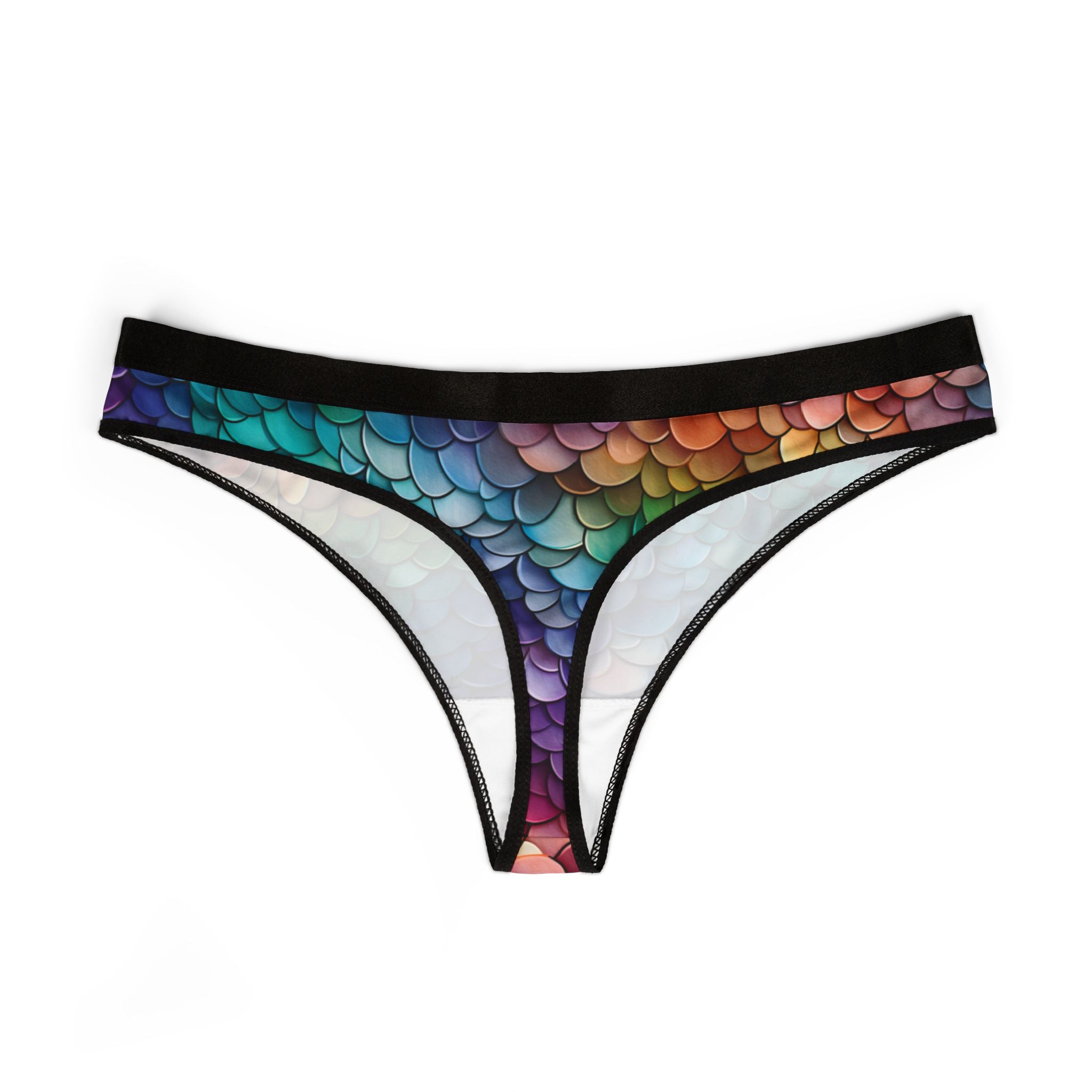 Women's thongs mermaid scales
