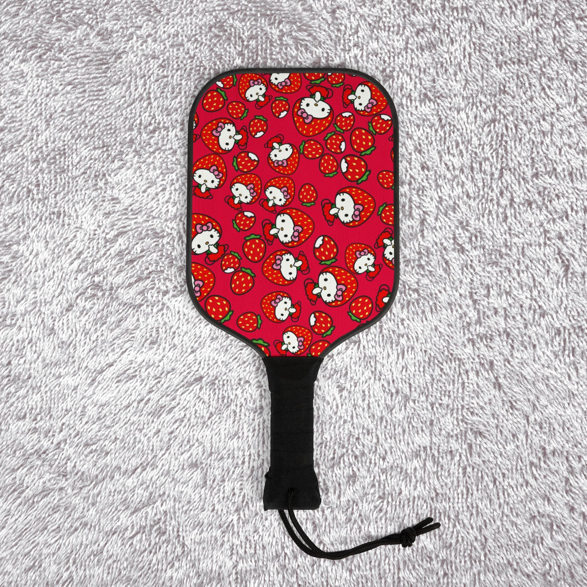 Pickleball kit (2 paddles + 2 balls + transparent bag) kitty strawberry valentine red