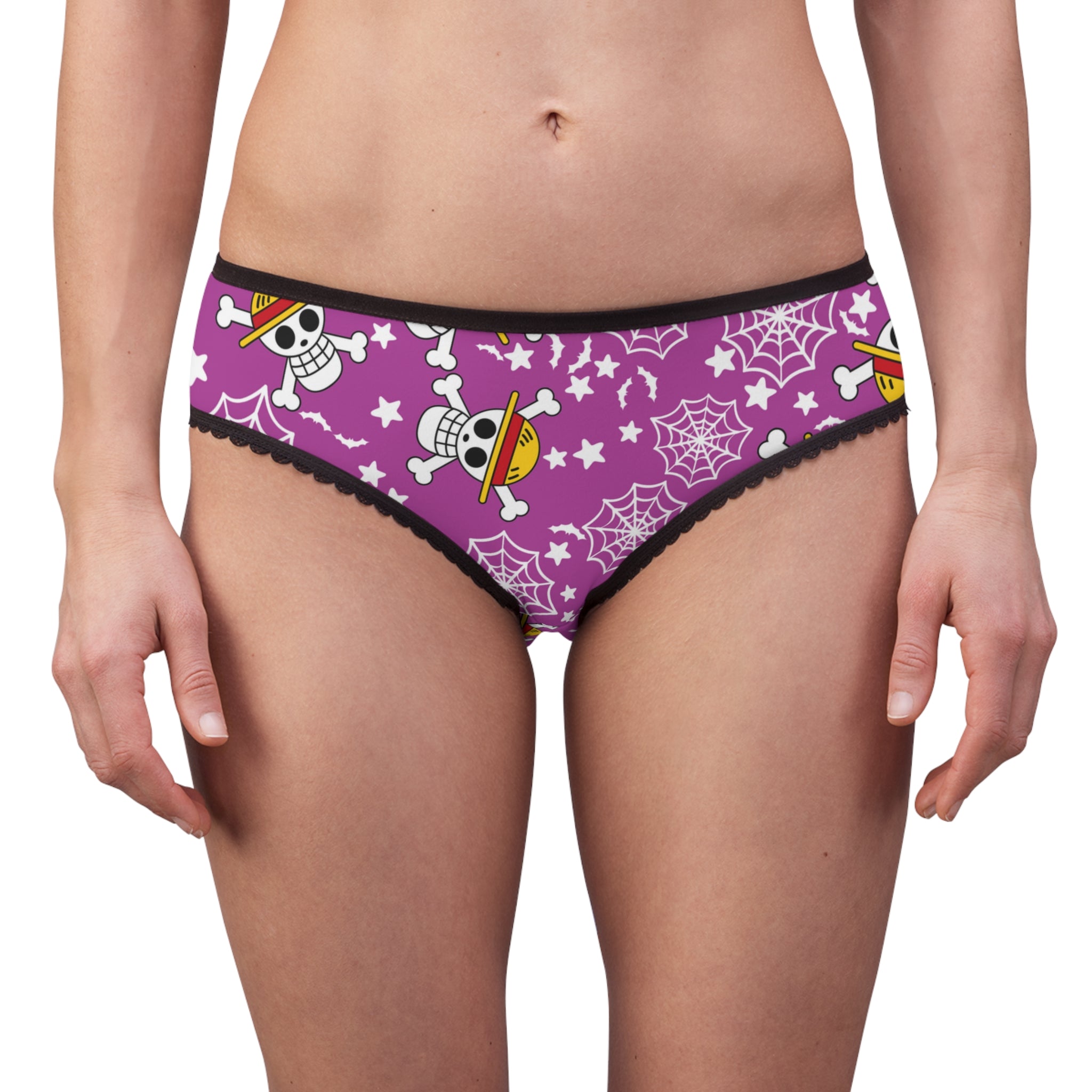 Women's briefs skull anime bats pumpkin halloween purple