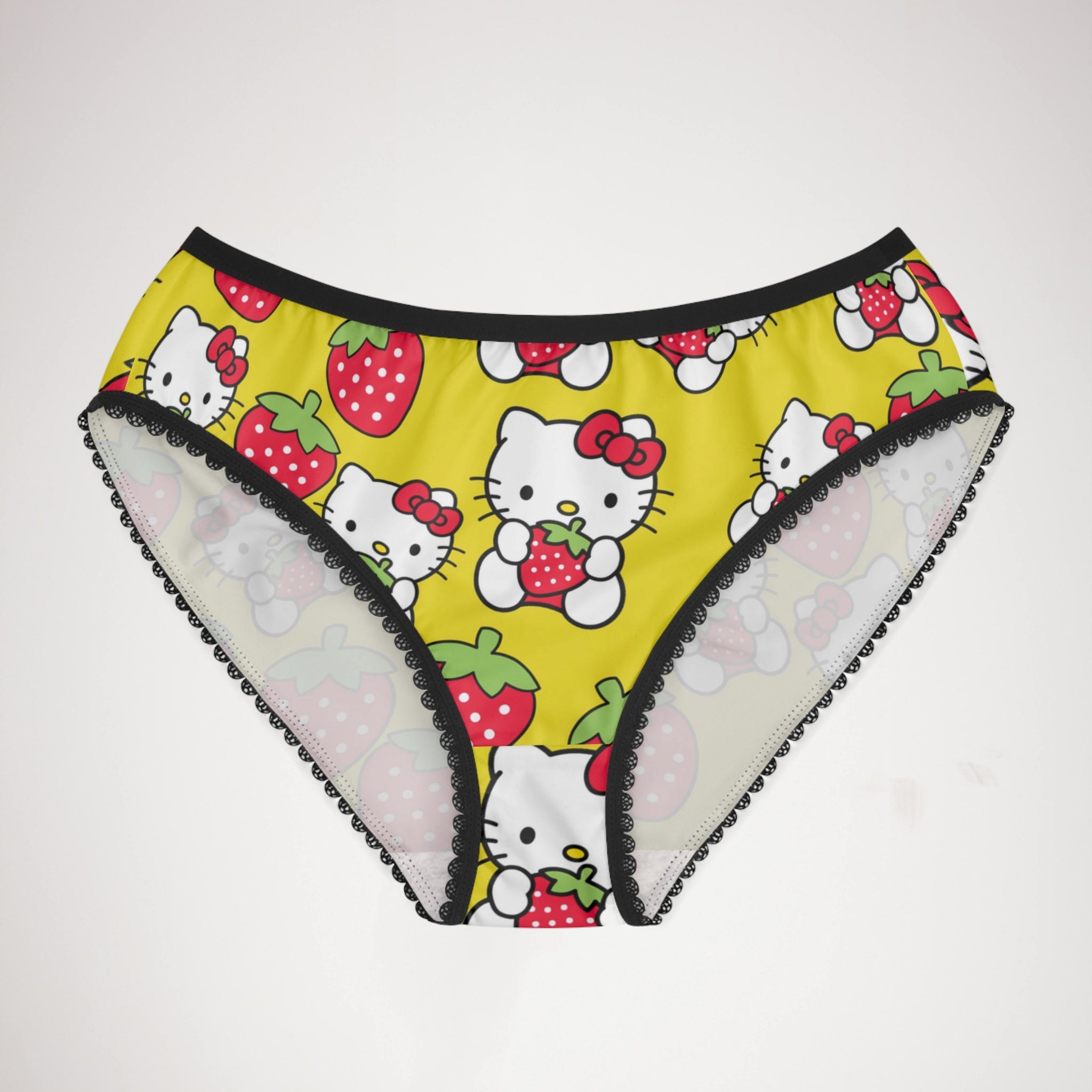 Women's briefs kitty strawberry valentine love yellow