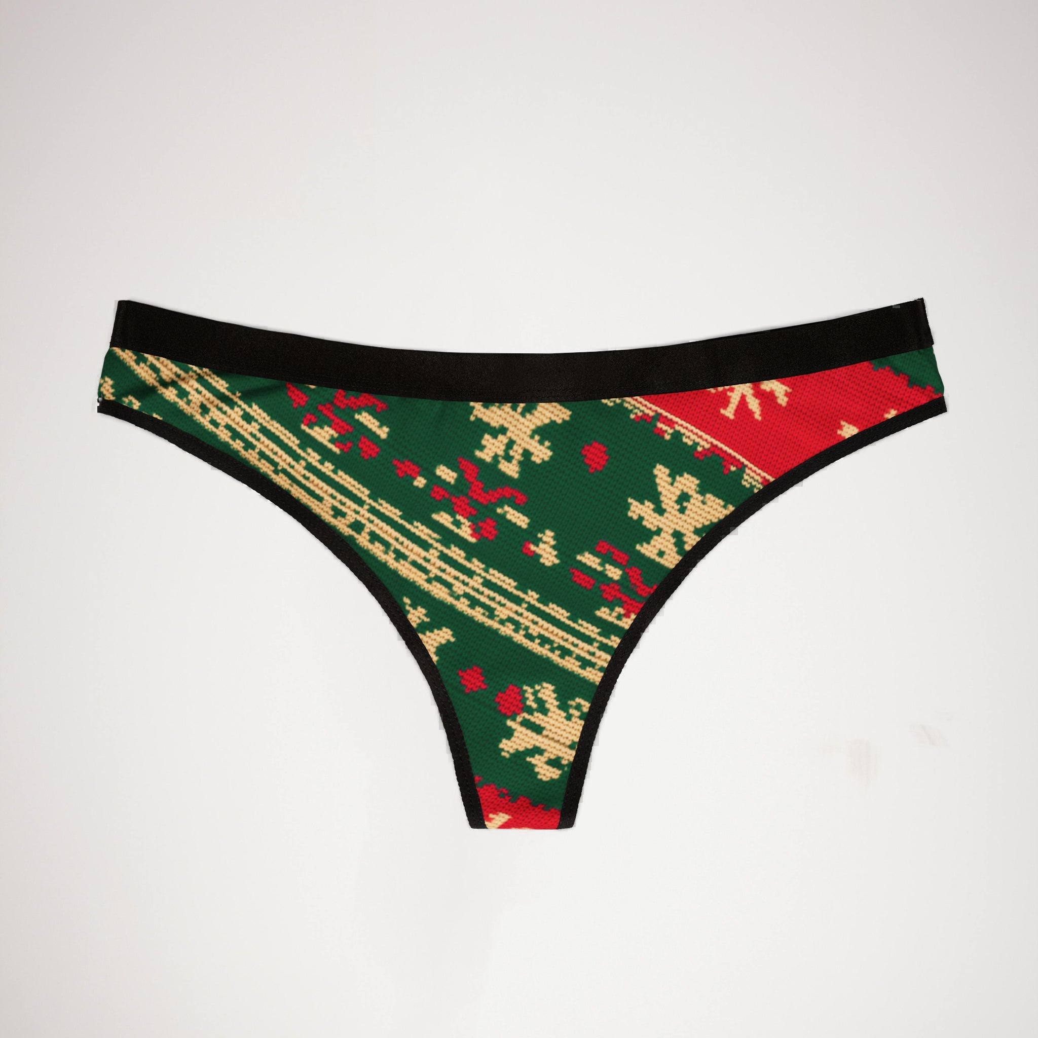 Women's thongs ugly christmas sweater