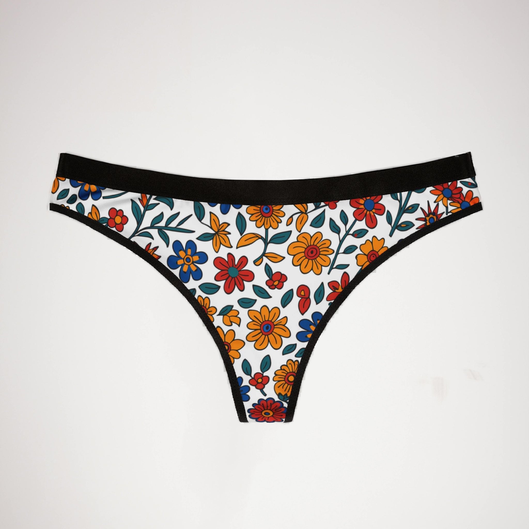 Women's thongs mexican flower one