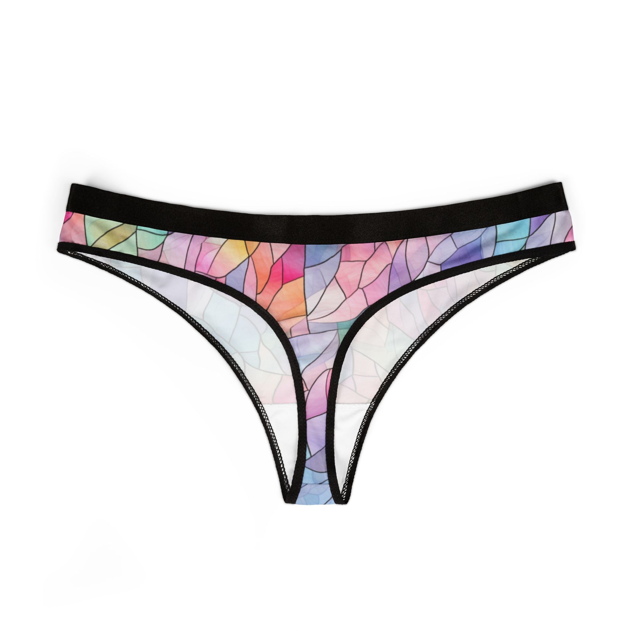 Women's thongs pastel stained glass