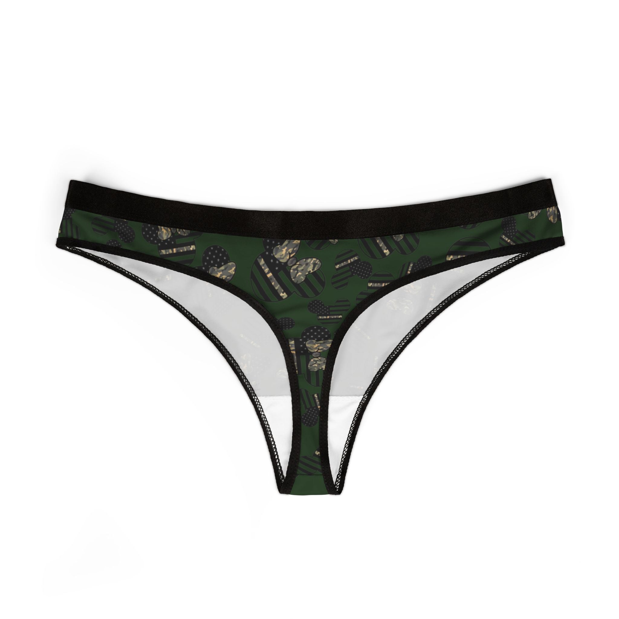 Women's thongs veterans day mickey minnie green