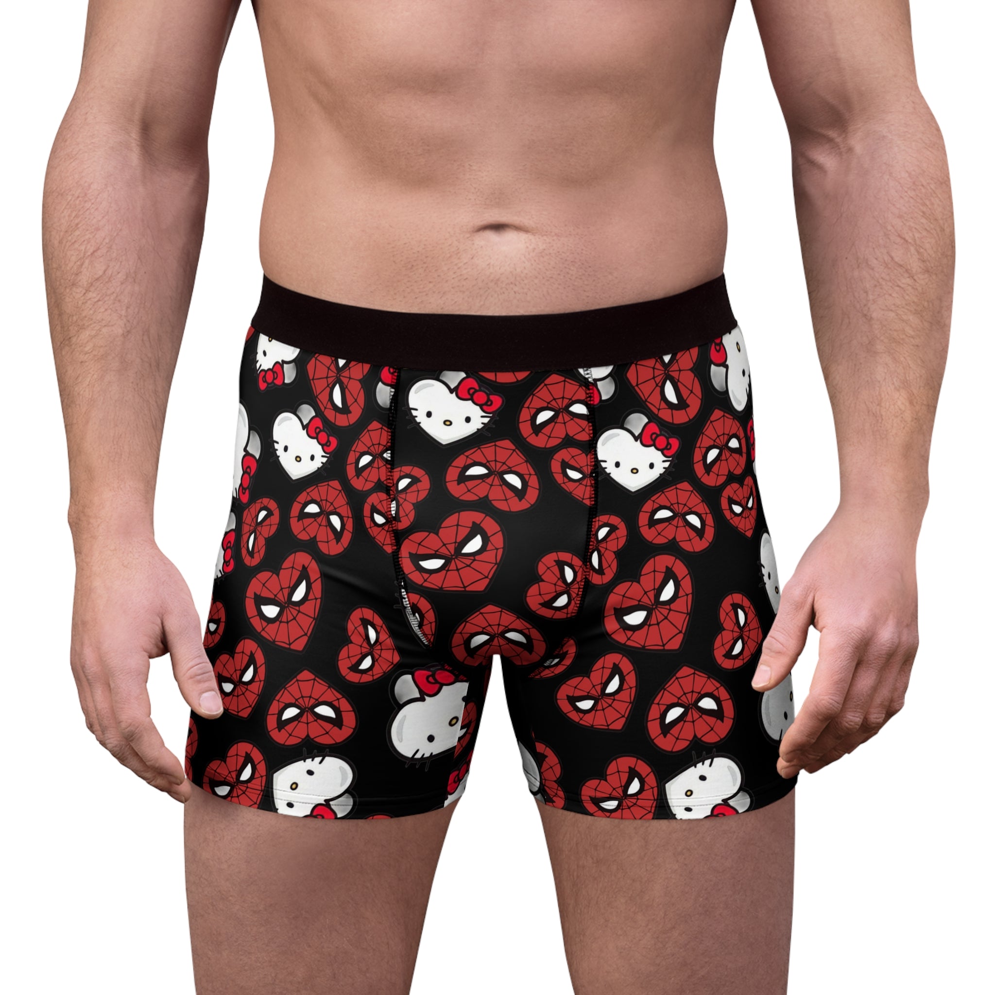 Men's boxer briefs spider kitty double hearts black