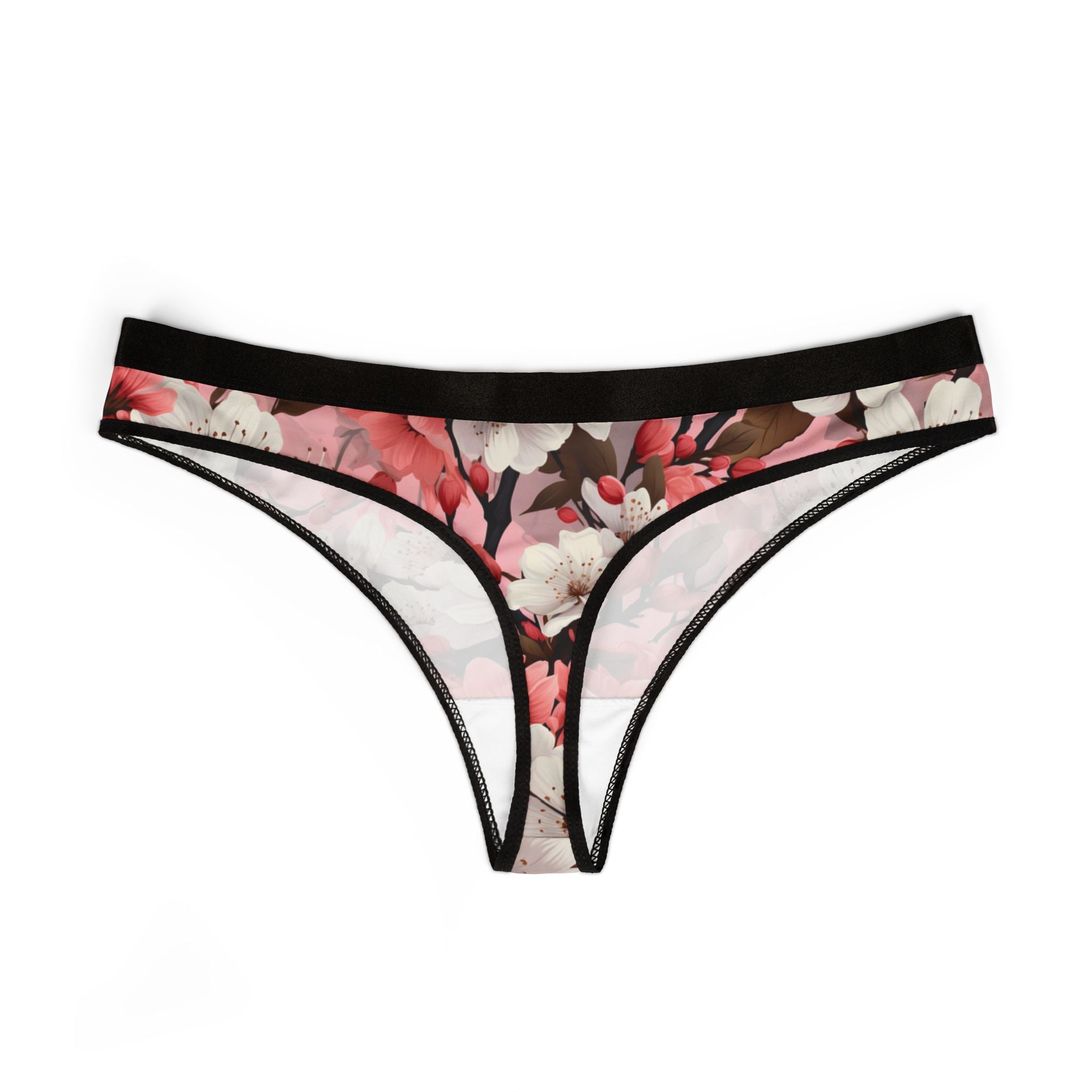 Women's thongs cherryblossom floral