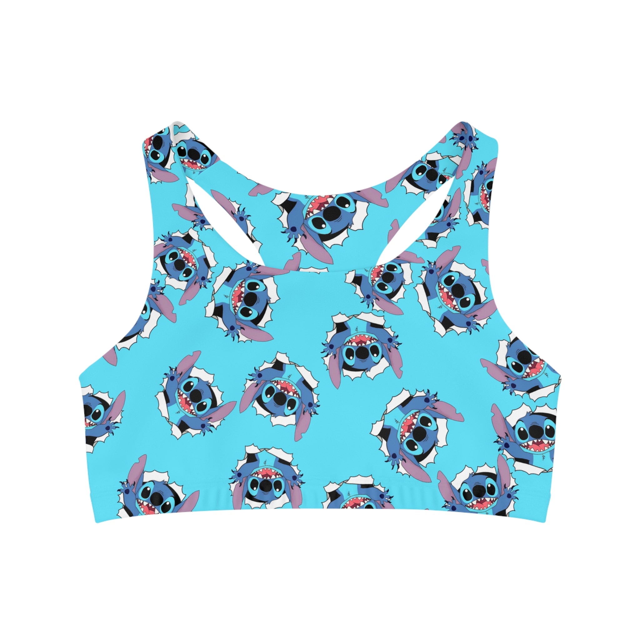 Sports bra stitch cyan