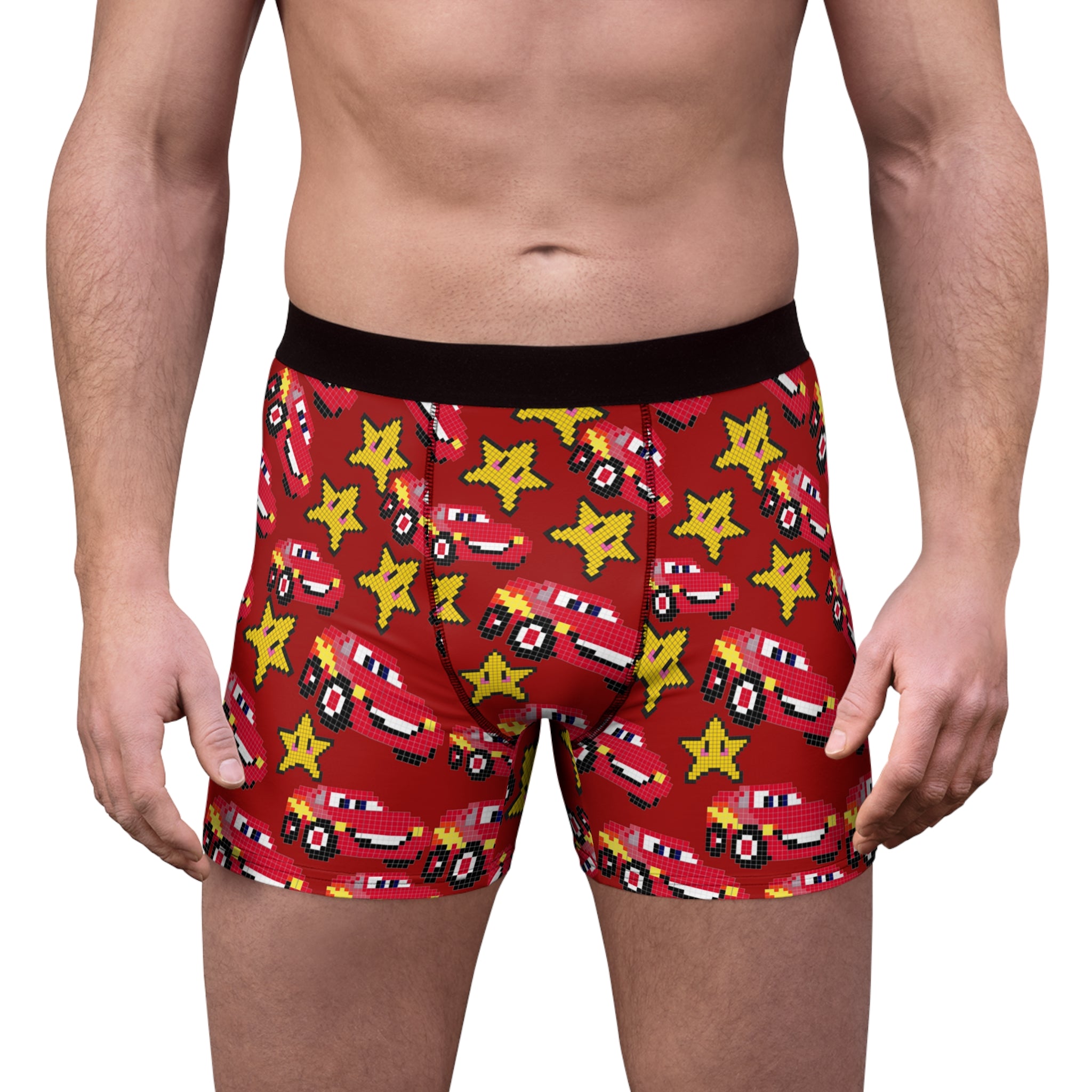 Men's boxer briefs mcqueen stars red